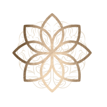 Gold Acadia Psychotherapy mandala symbol representing balance, growth, and healing.