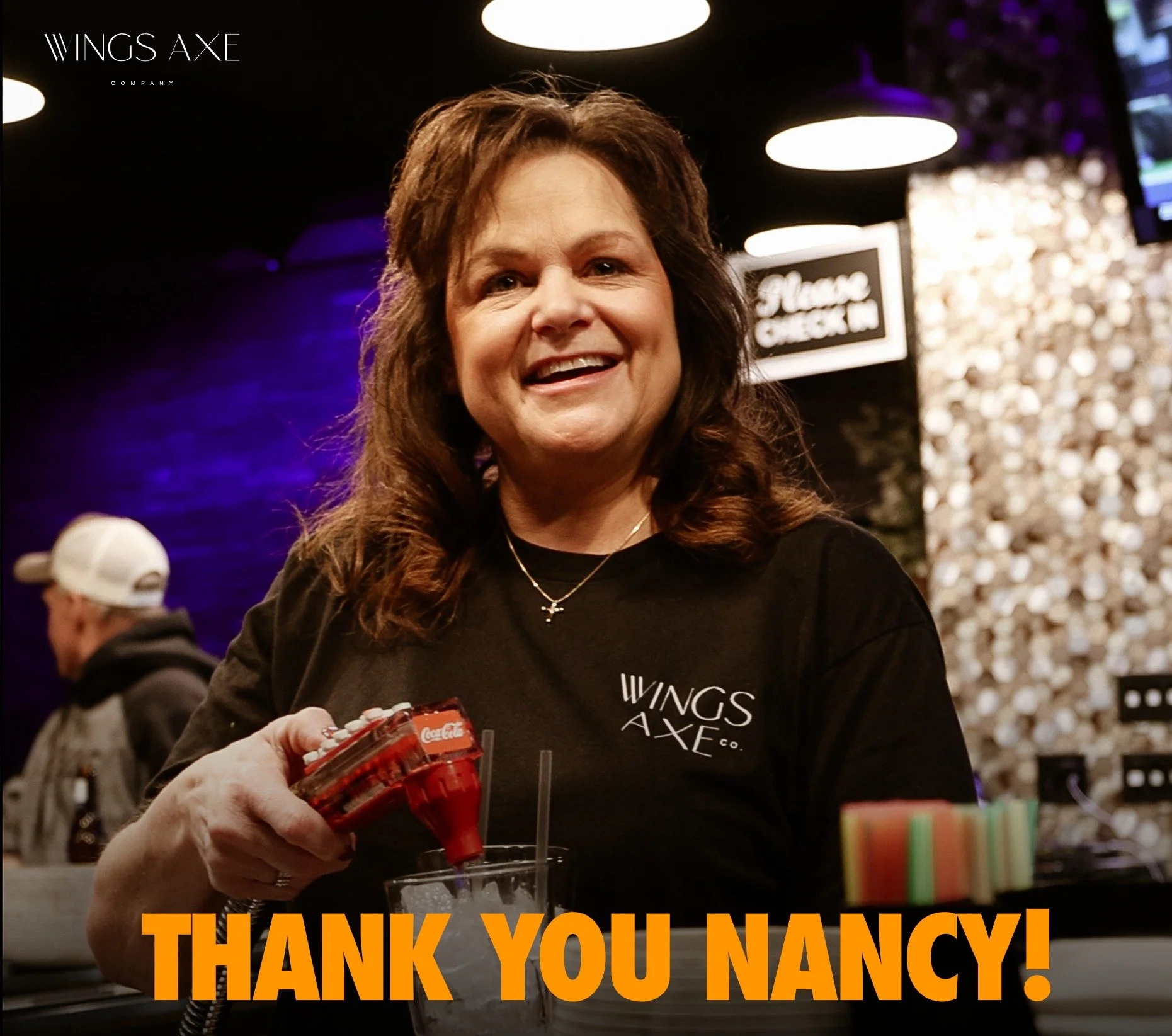 It&rsquo;s hard to put into words what Nancy means to Wings Axe Company.

For years, she&rsquo;s been a constant welcoming face, supporting our team, and treating everyone like family. As she steps into this new season , we want to pause and say THAN