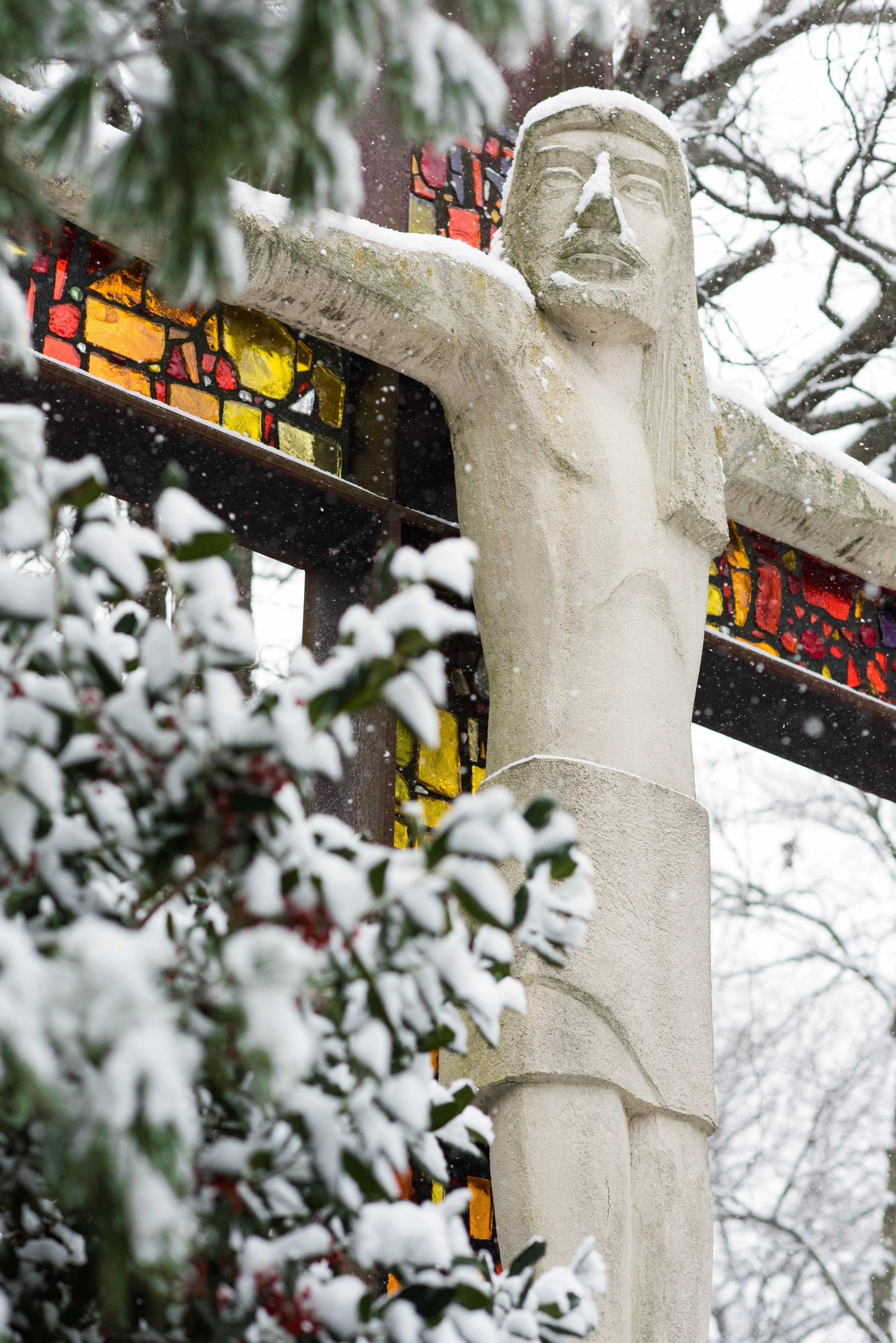 The main campus crucifix at Kellenberg Memorial High School in Uniondale, NY.
