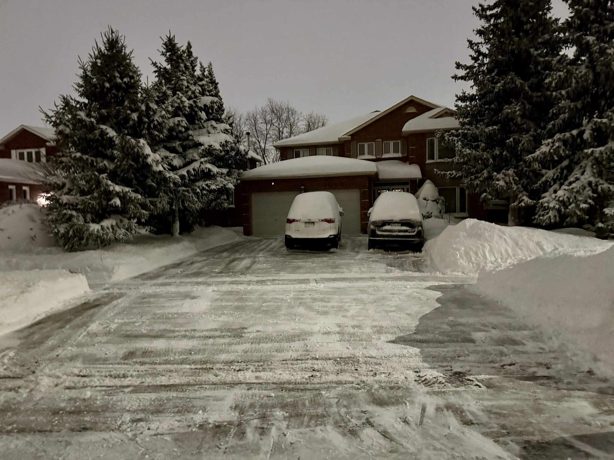 Driveway cleared in Glen Abbey, Oakville after a heavy snowfall.
