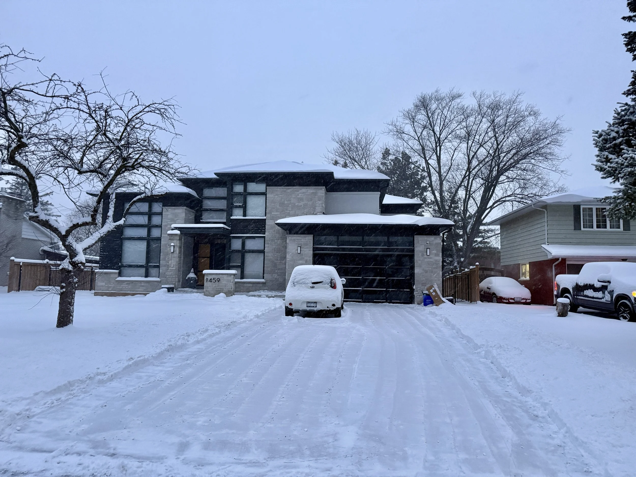 Driveway cleared in south west Oakville after heavy snowfall.