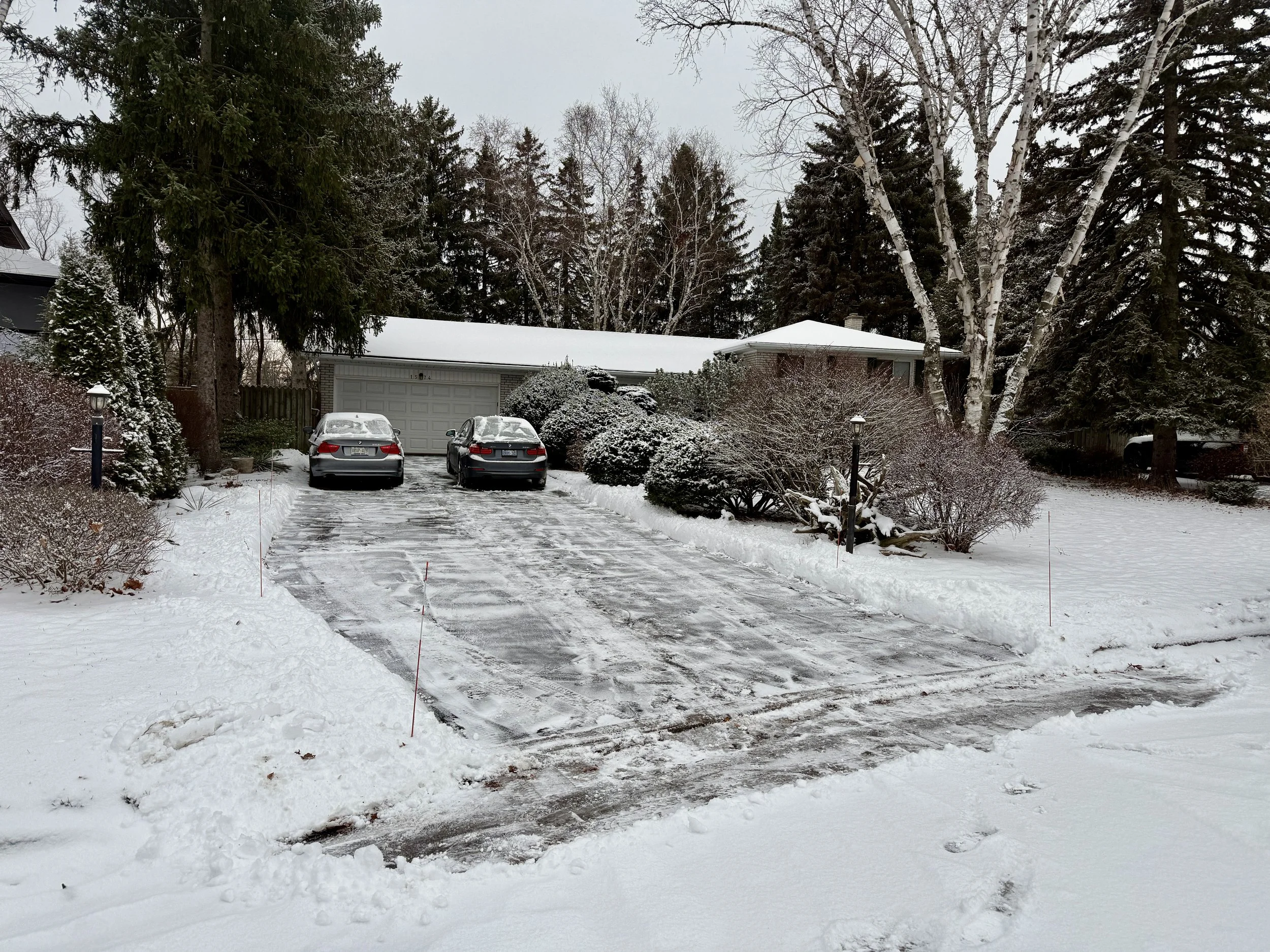 Driveway cleared in Bronte, Oakville, after heavy snowfall.