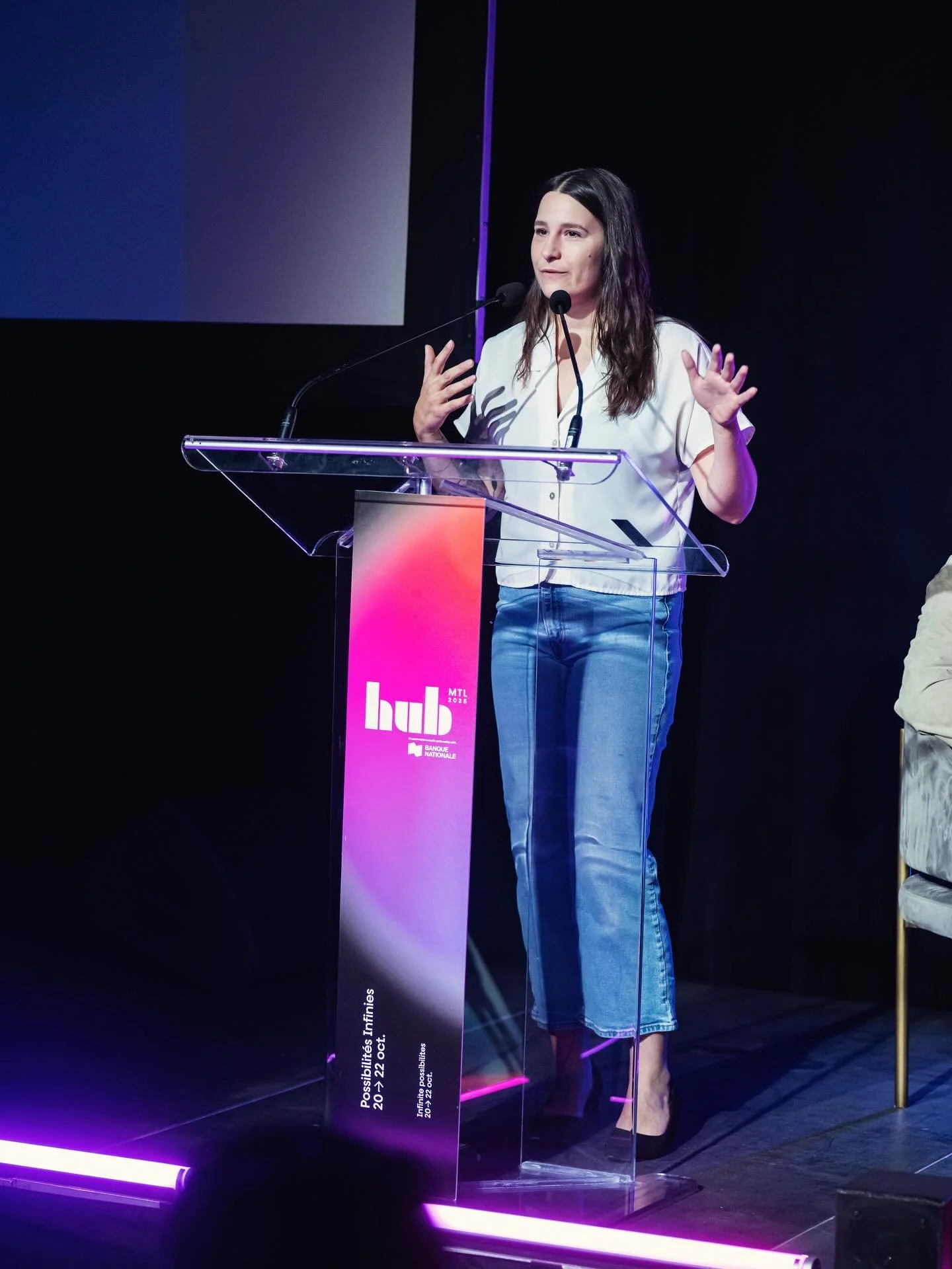 From concept to code to collective experience &ndash; it&rsquo;s such a privilege to share at @hubmontreal how interactivity reshapes the way we connect ⚡️

@hamierobitaille during the panel Reimagined Spaces through the Senses