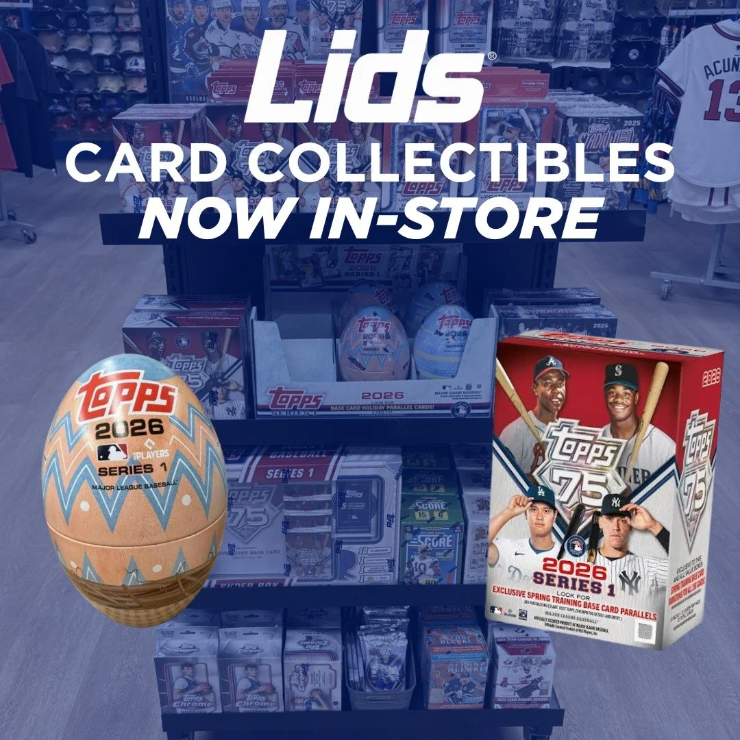 NOW IN STORE AT LIDS
Card Collectibles Have Arrived 🏆

From sports legends to rising stars, shop the latest card collectibles now available at Lids. Whether you're a seasoned collector or just getting started &mdash; there&rsquo;s something for ever