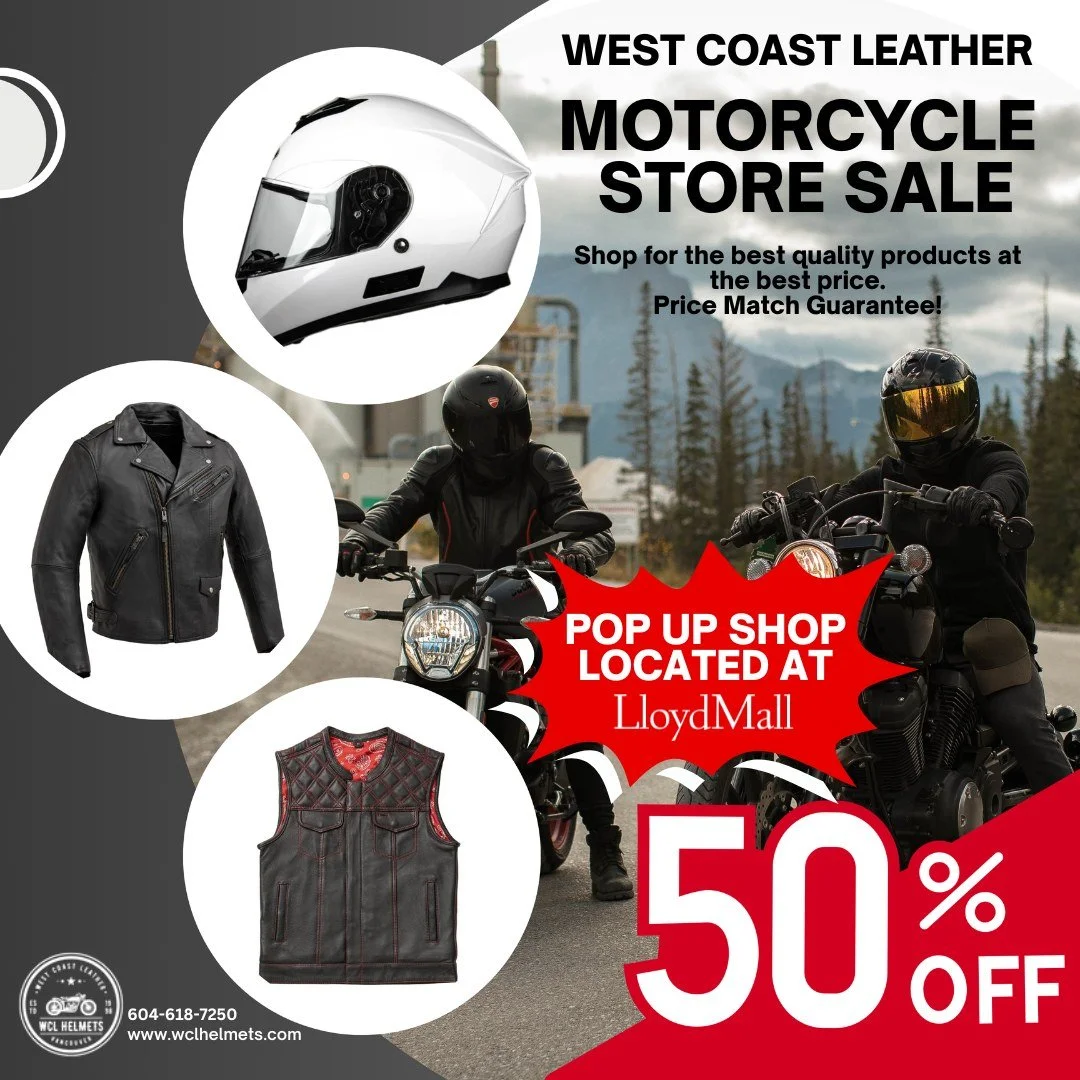 West Coast Leather is back for a limited time at LloydMall! 

A little bit about West Coast Leather:
"We are a Motorcycle apparel manufacturer and distributor that has been in operation since 1998. Our products are 100% protective. We carry the 