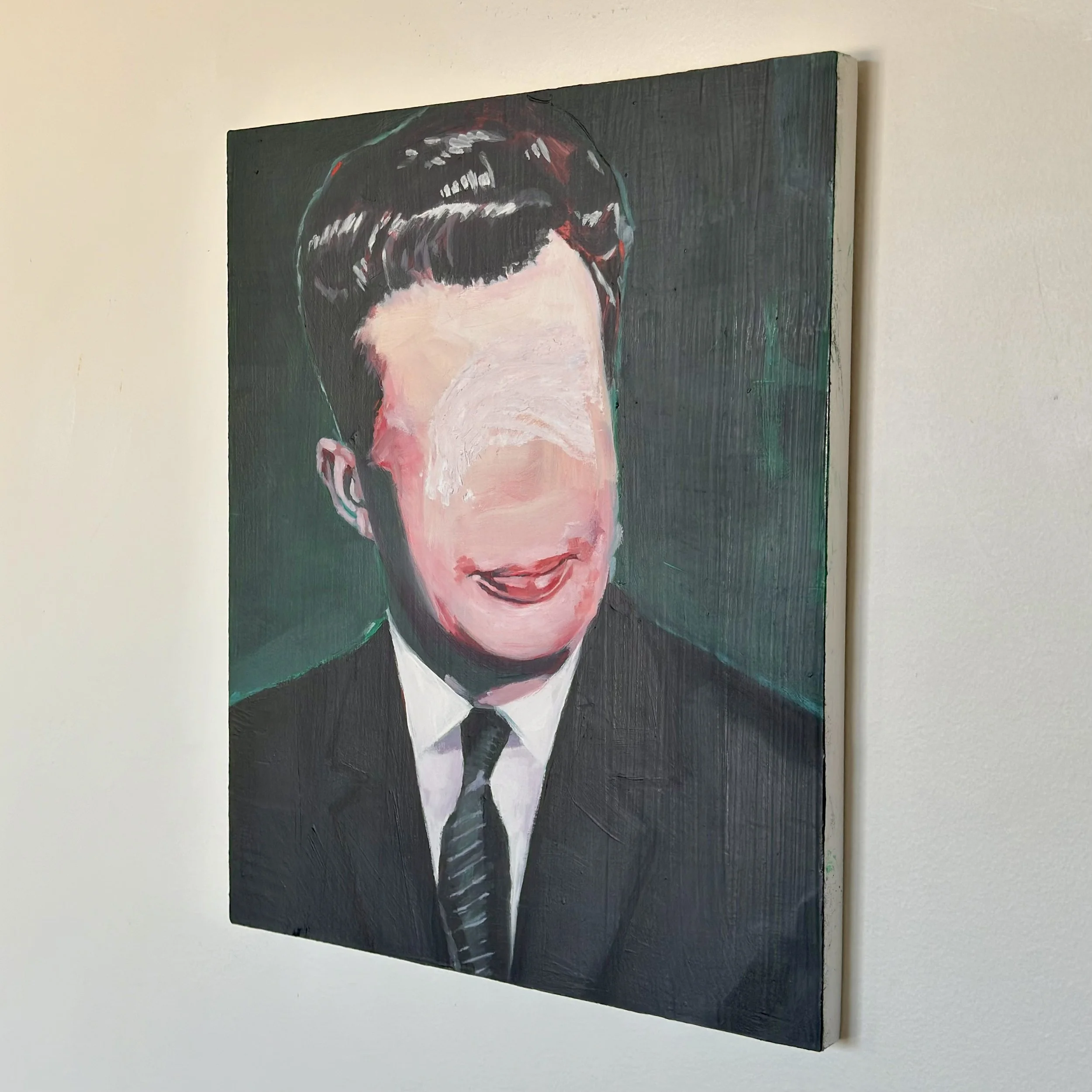 “Untitled” 2024, Oil and Polymer on cradled wood panel 35.5x28.5cm.