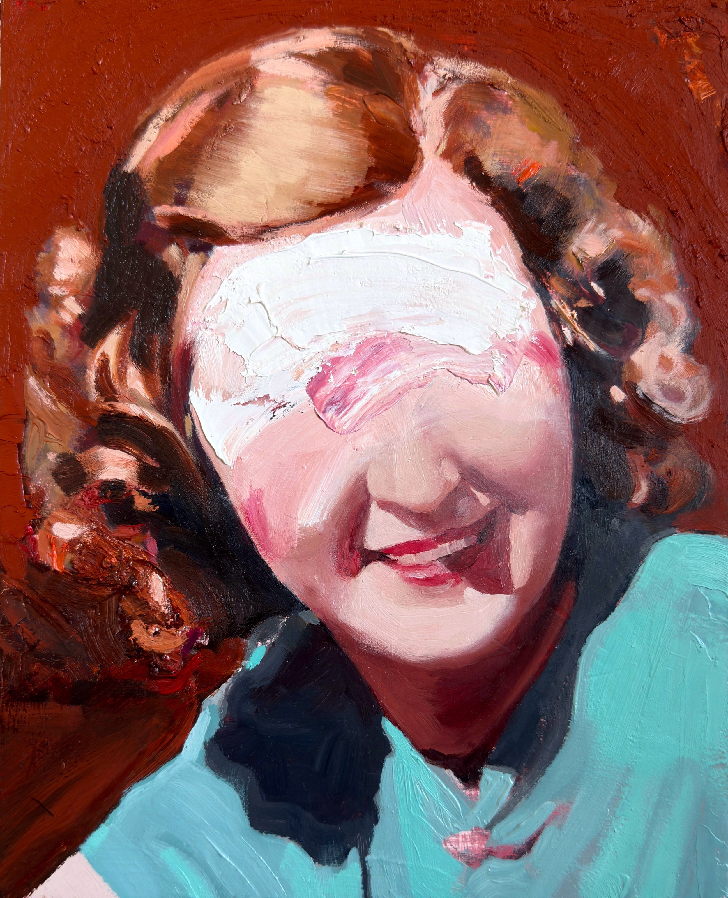 “Head Study (a plan for failure)” 2026, Oil stick and paint on Canvas 28x35.5 cm.