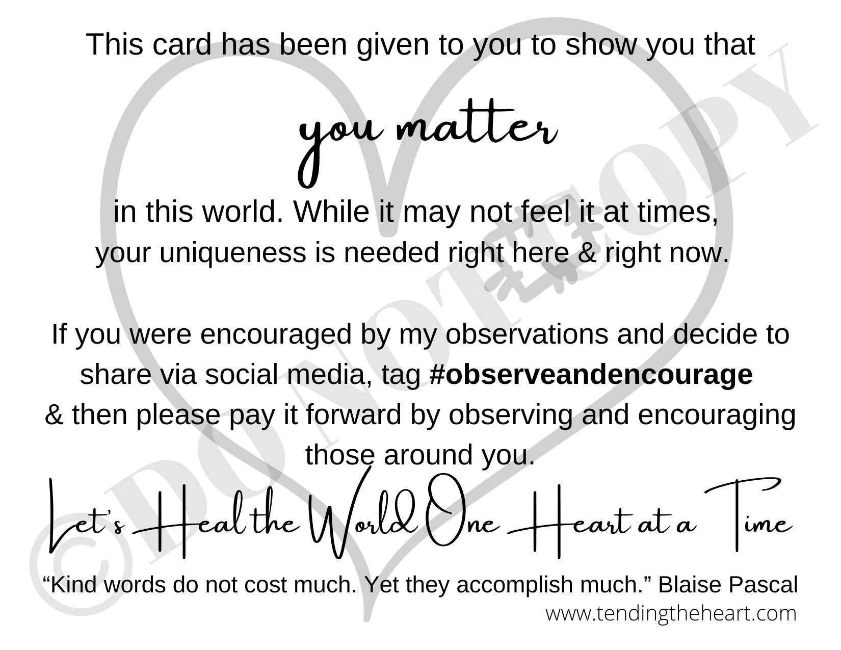 The Observe and Encourage Custom Designed Cards