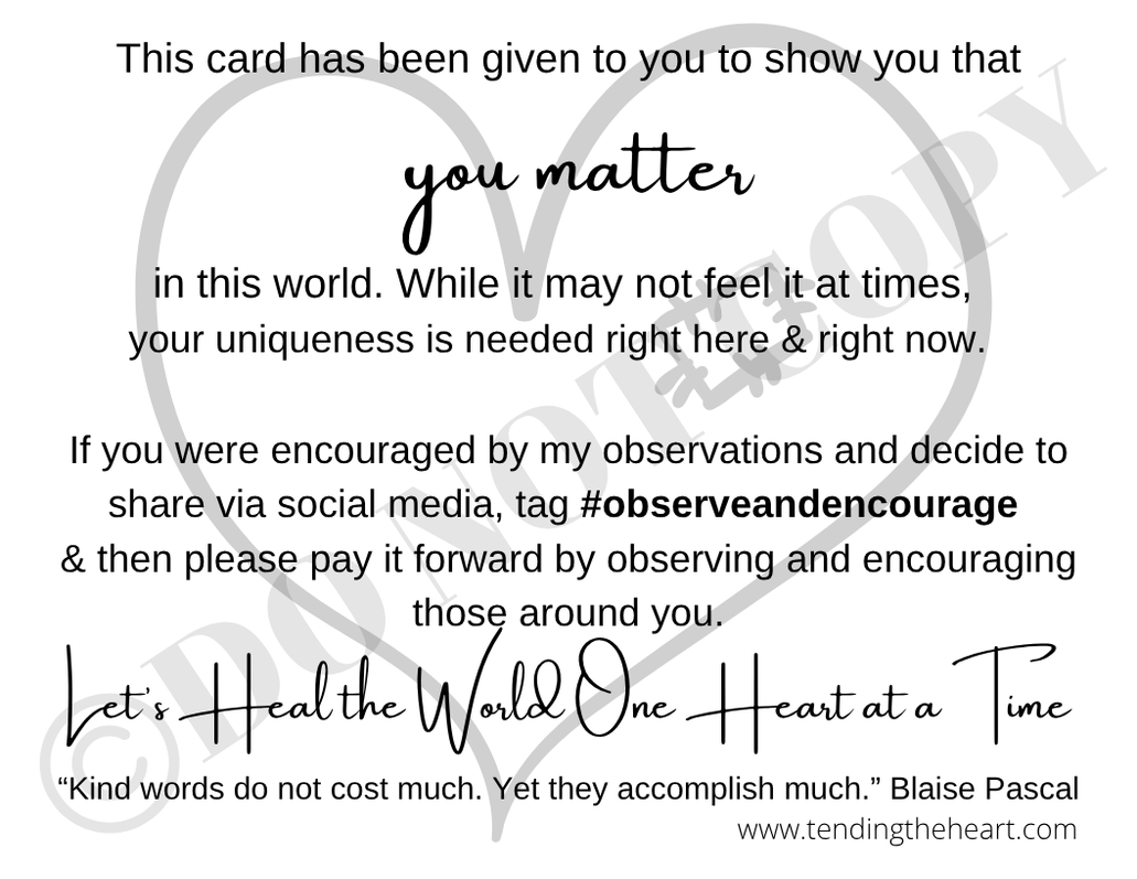 The Observe and Encourage Custom Designed Cards