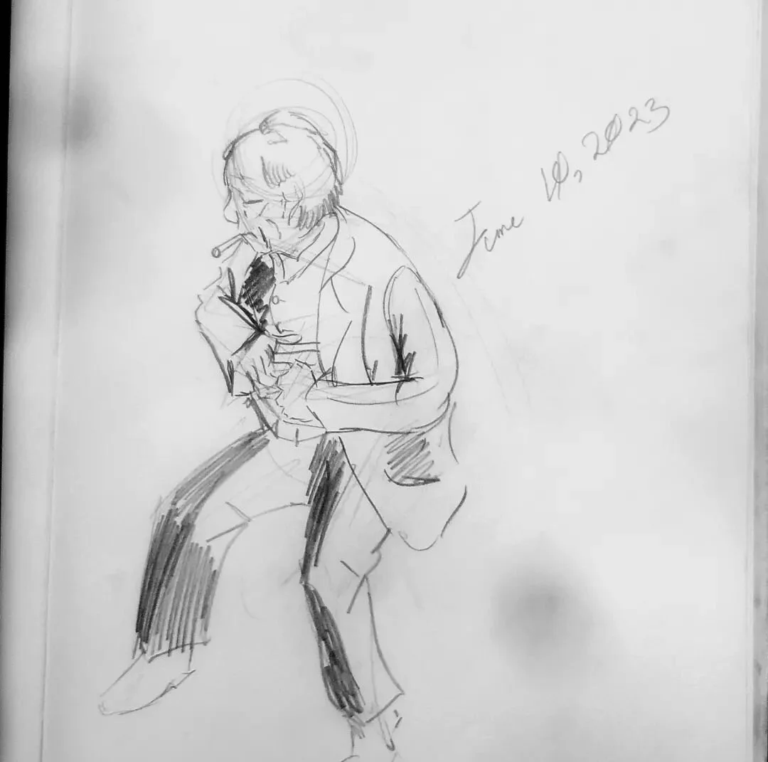 Here is a quick sketch because I need to practice more of my figure drawing. 
That is all I have to say.
#illustration #drawingoftheday #drawing #drawdrawdraw #drawdaily #sketching #sketchingdaily #sketchbook #art #figuresketch #figuredrawing #figure