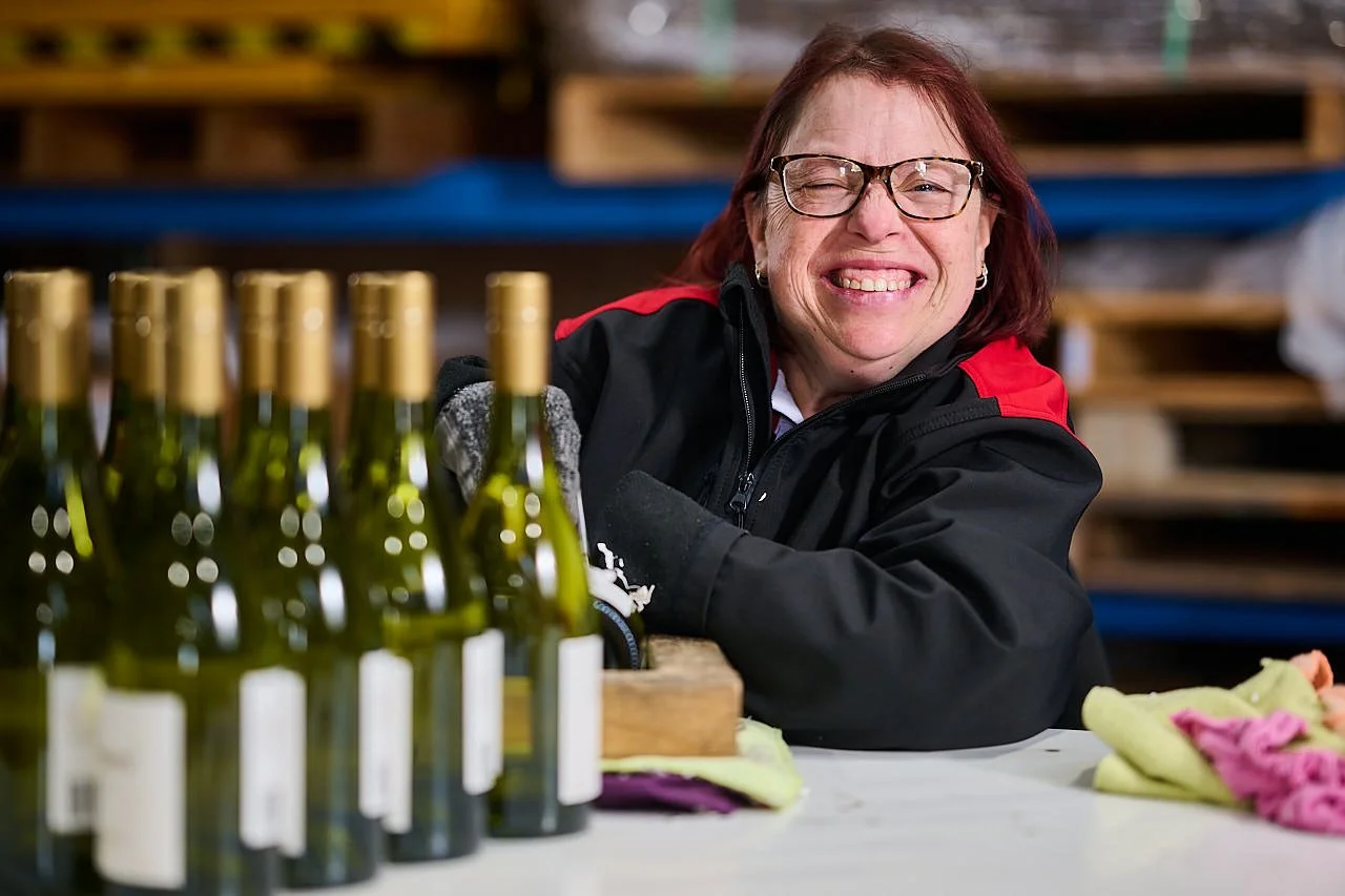 smiling lady working at workpower busselton