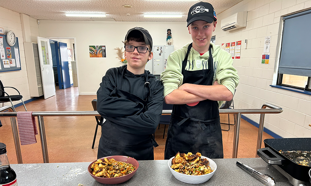 two young students participating in the kalgoorlie school holiday program