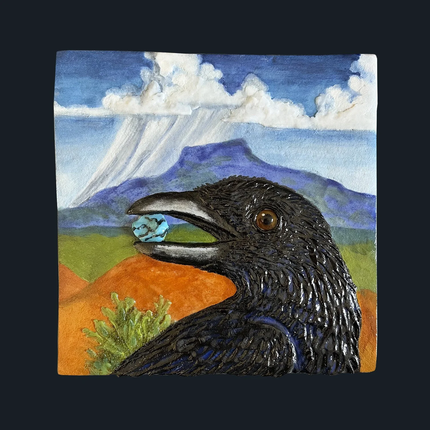 Raven with Turquoise by Lois Manno