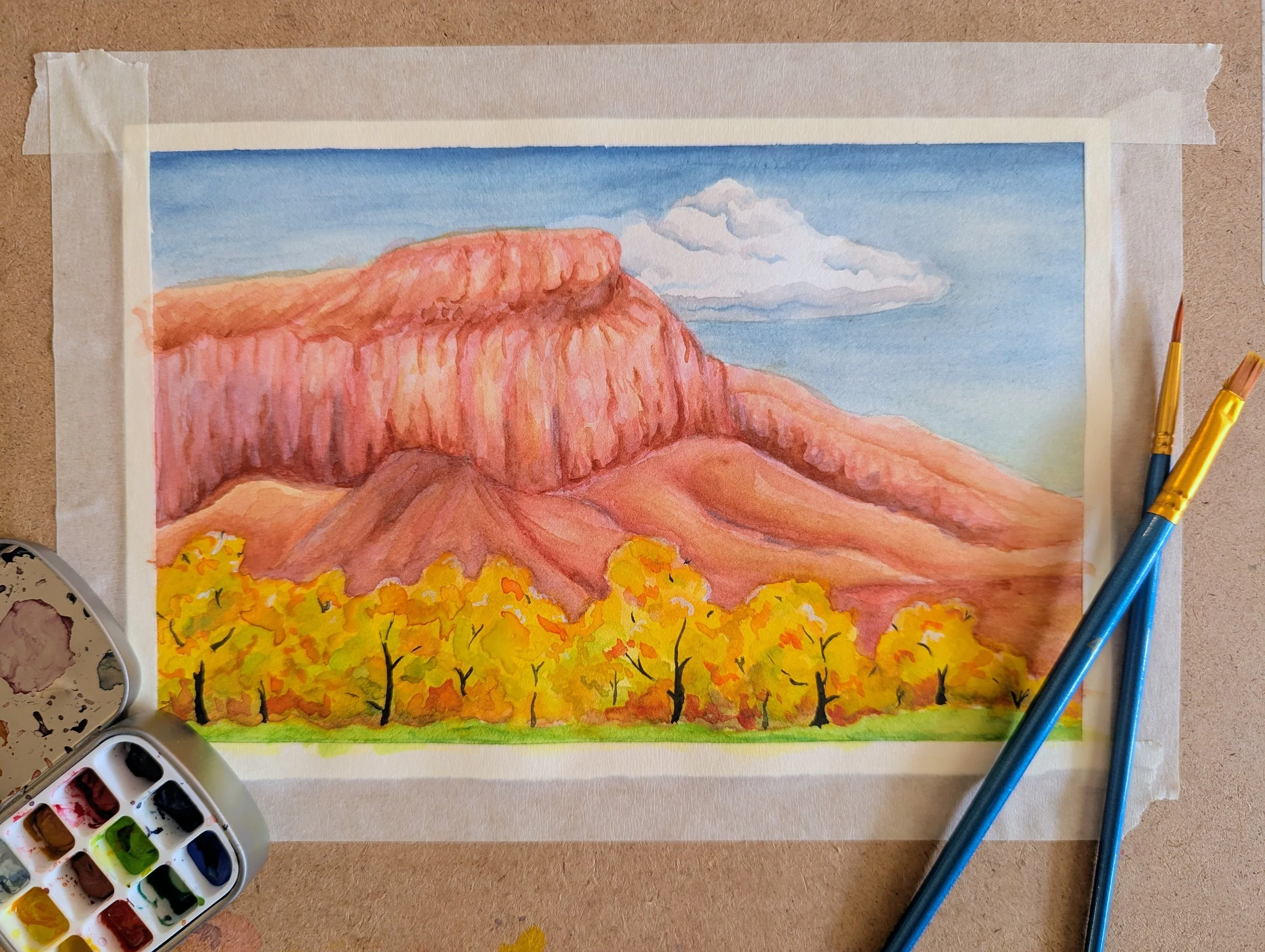 10.10.26, 12-4: Watercolor Landscape with Mikaela