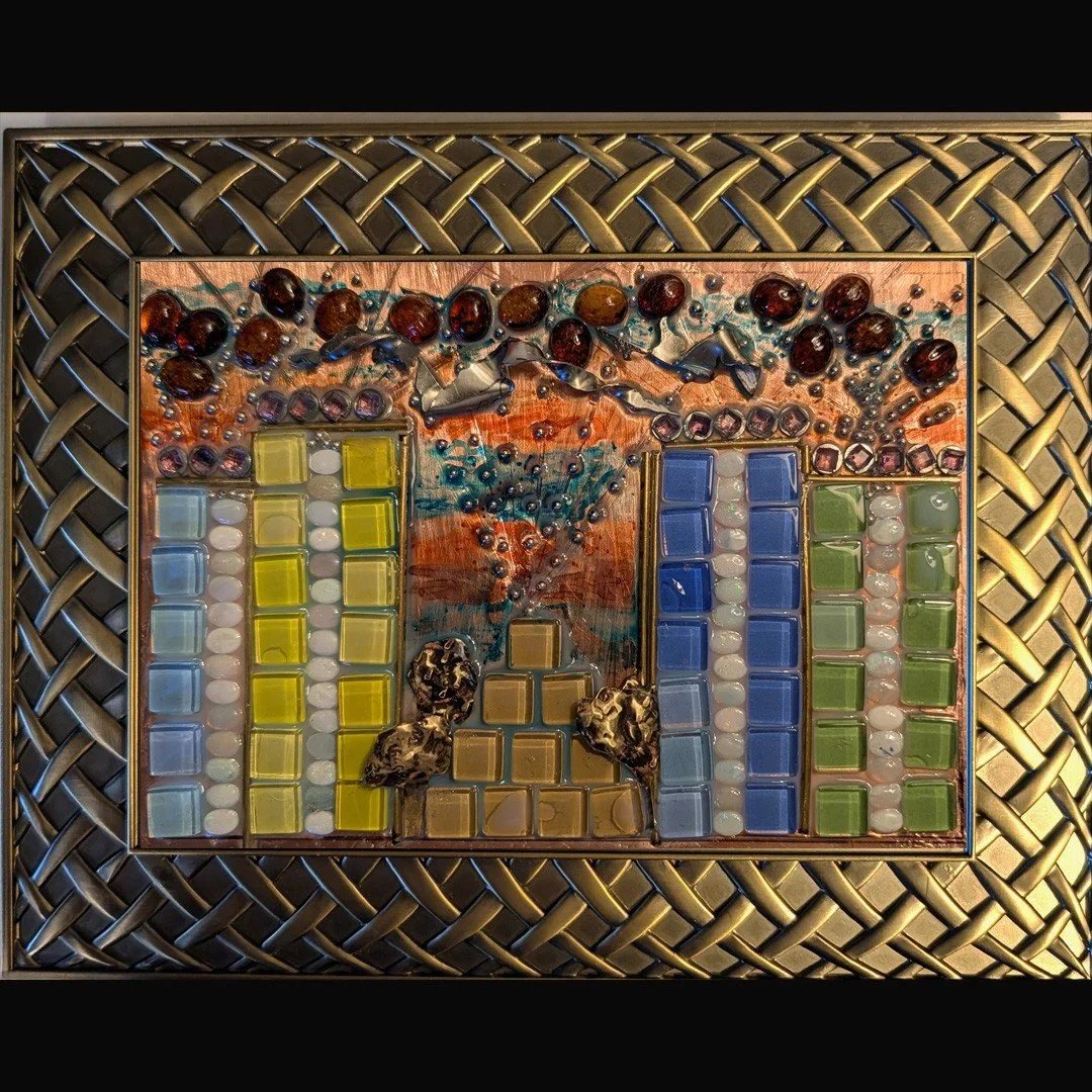 Metal Mosaic- Evening Lights of the City by Barbara Shewnack