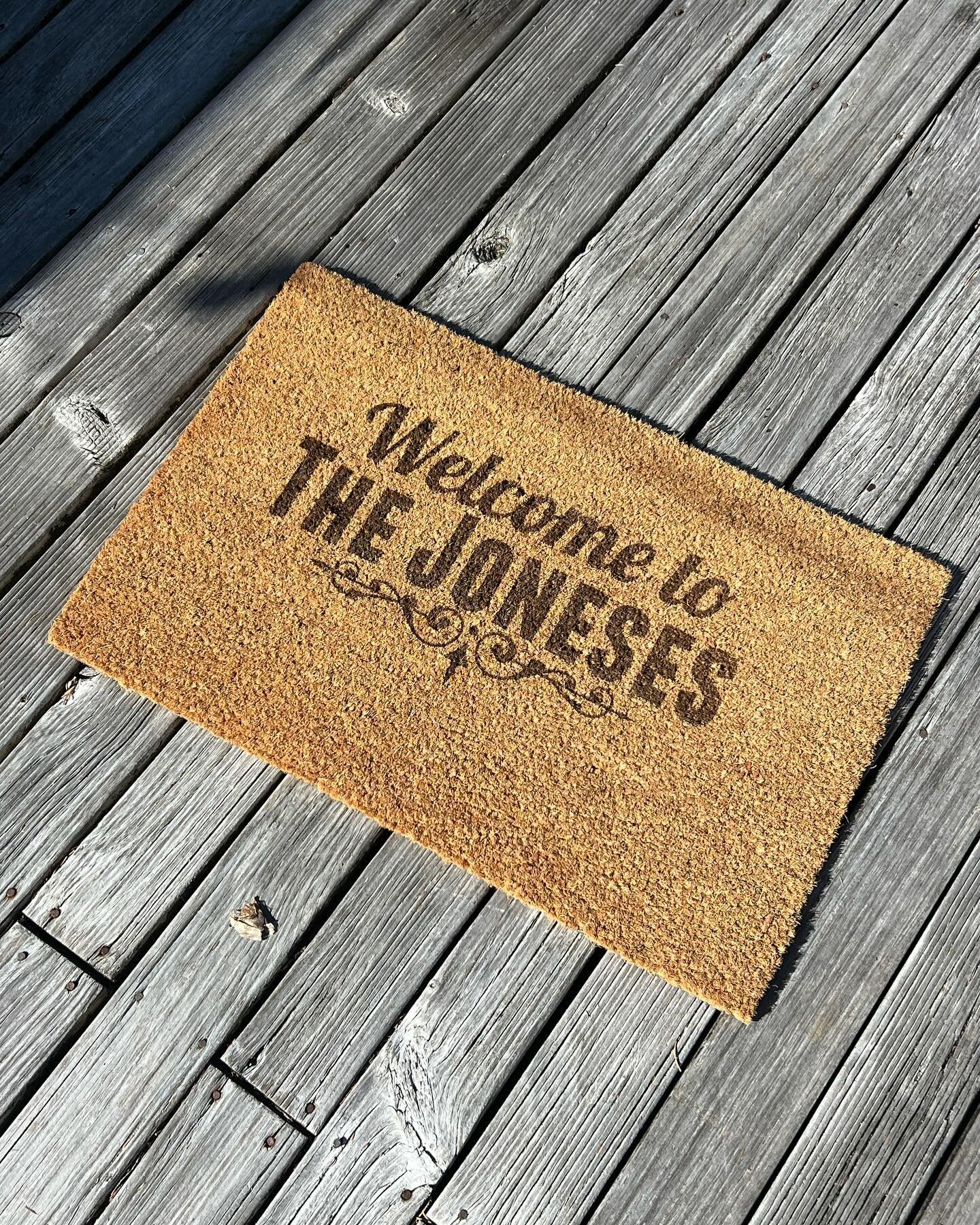 Looking for something unique for a gift? We can laser engrave coir door mats with lettering and graphics! #custommade #personalisedgift #madeinnz #laserengraved