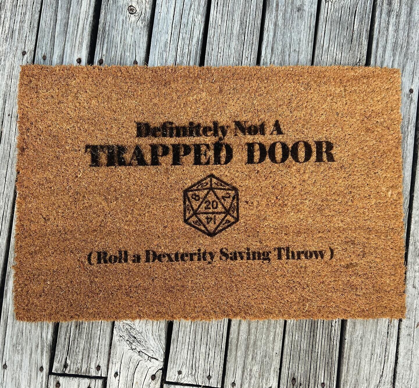 Another door matt order complete - this one’s a custom Dungeons and Dragons Trap Door matt. #dnd #custom
