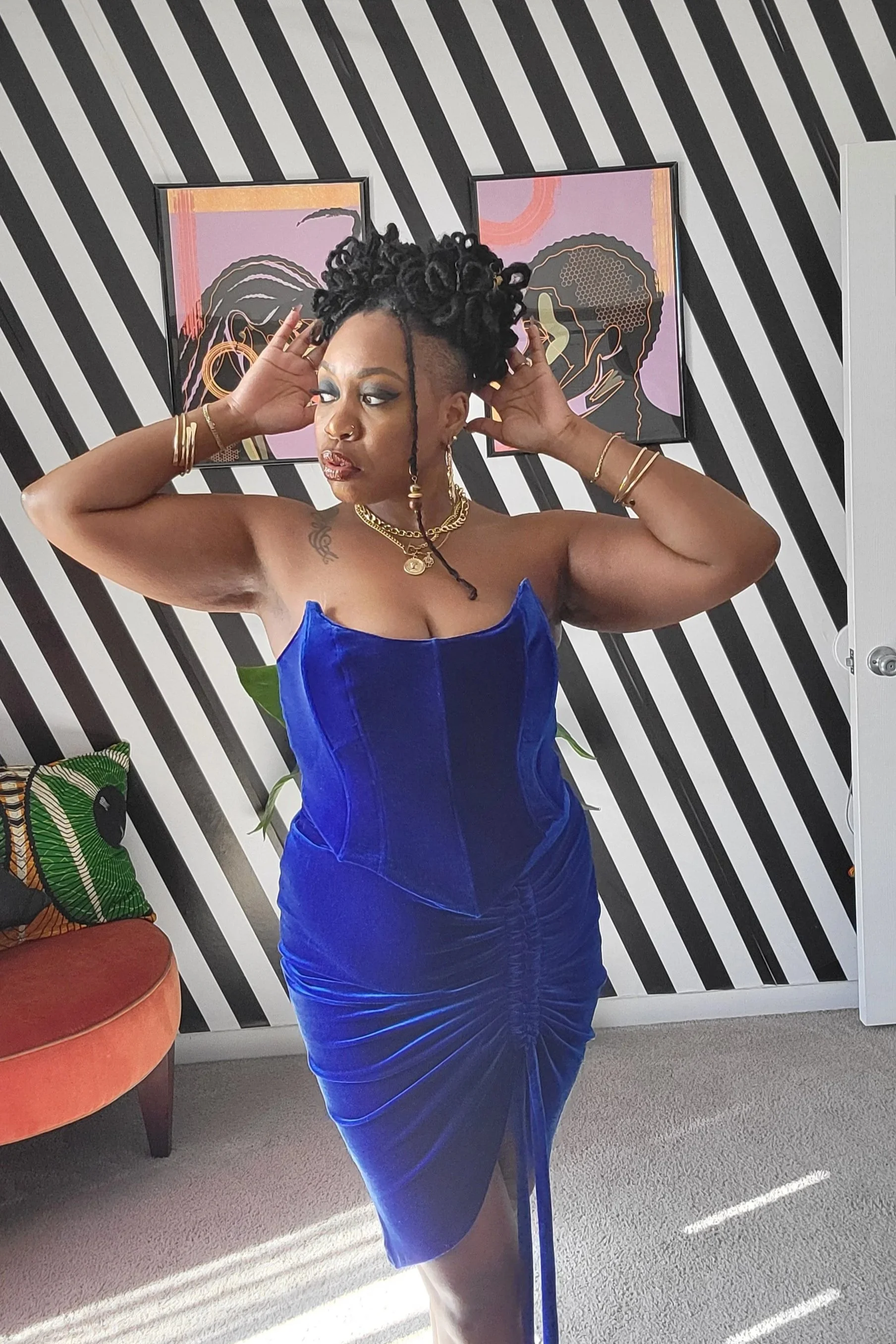 Violets Are Blue Velvet Corset & Ruched Skirt Set