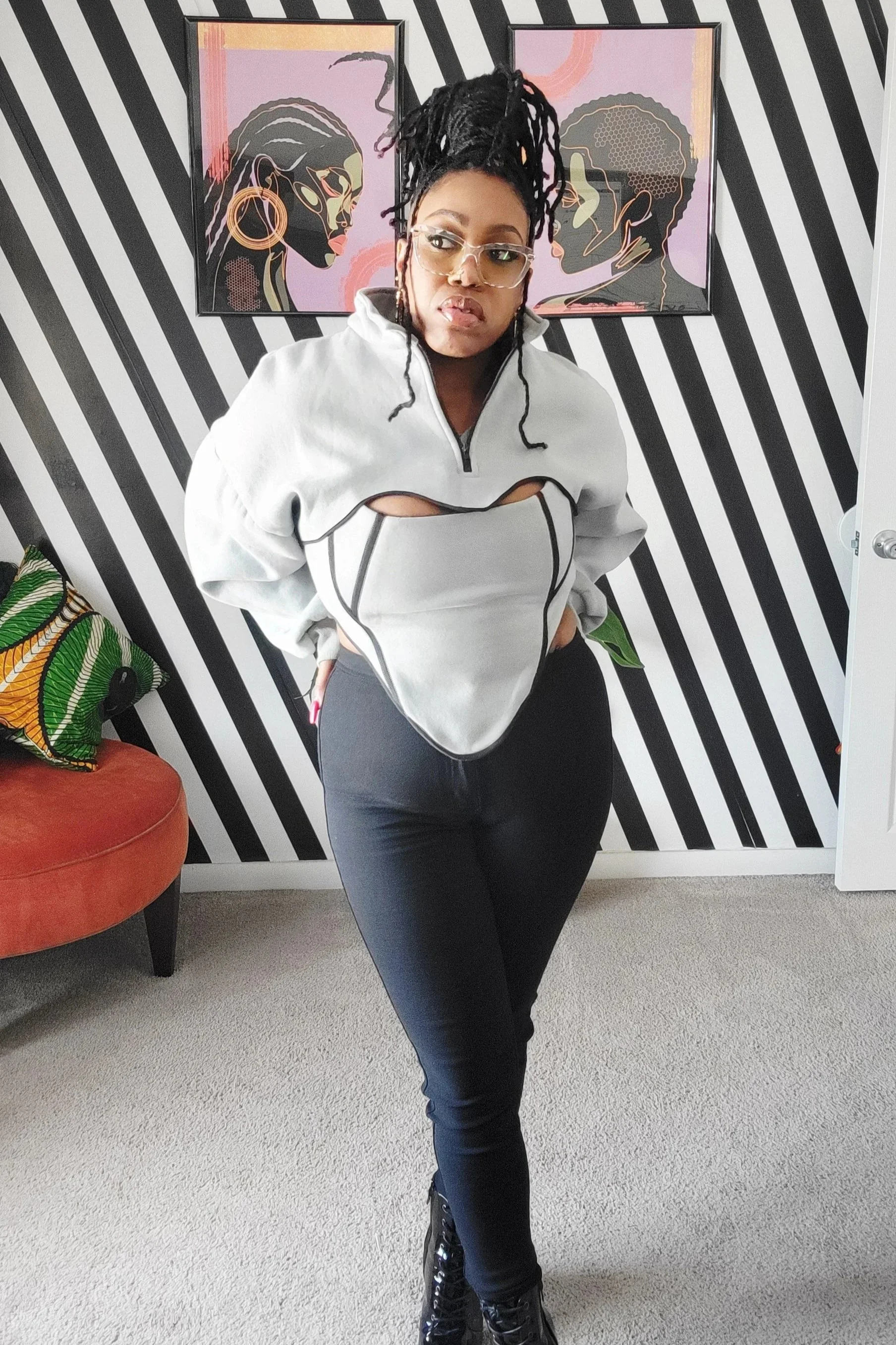 Don't Sweat Me Corset & Cropped Shrug Sweater Set