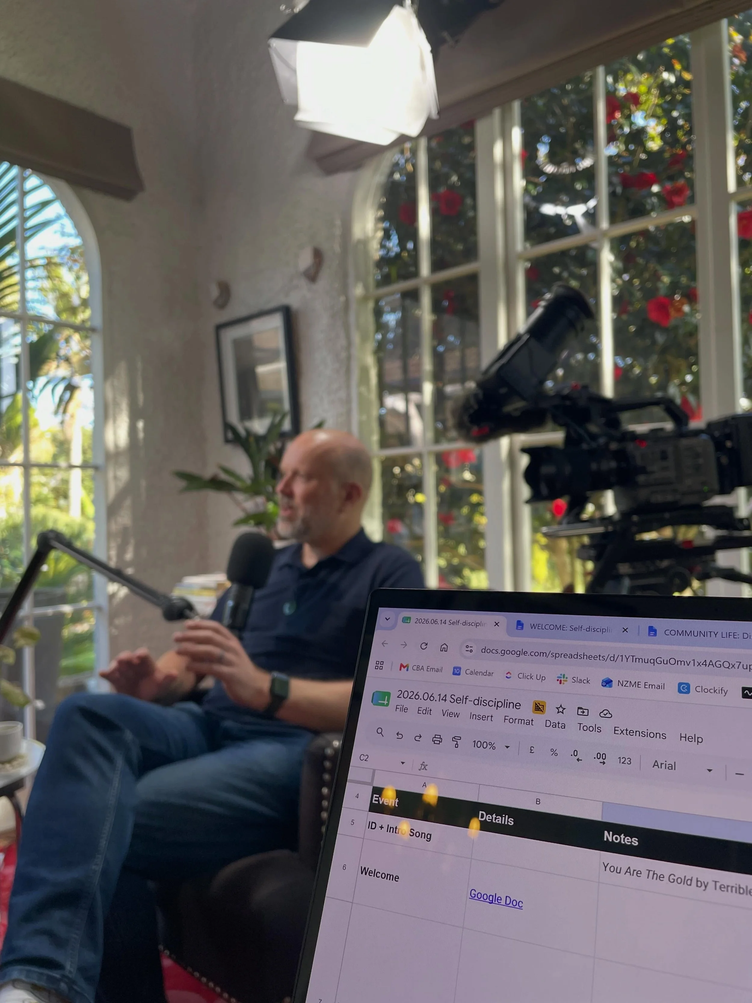Another sunny recording session ☀️ New episode out this Sunday!