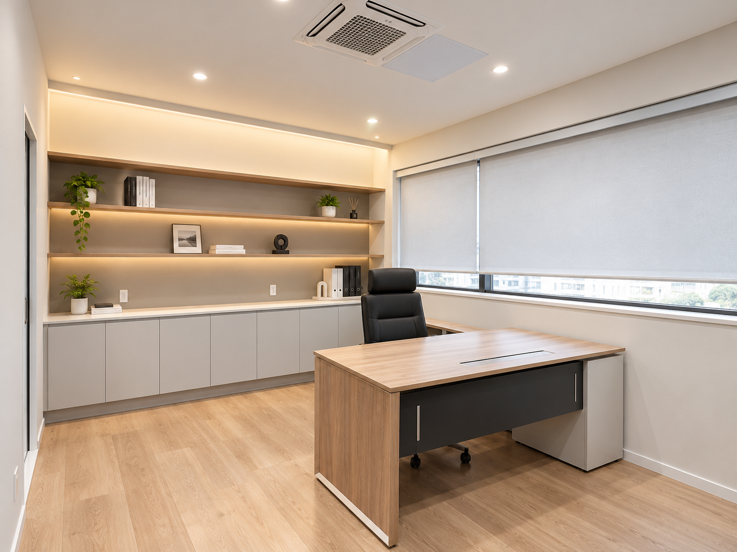 Modern Minimalist Office with Warm Shelving.png