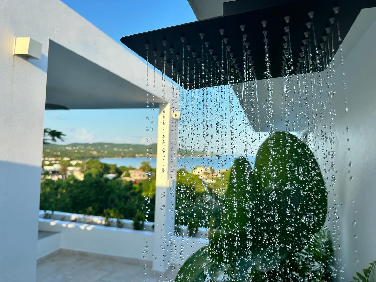 A morning shower at Altamira is a great start to the day in Vieques.