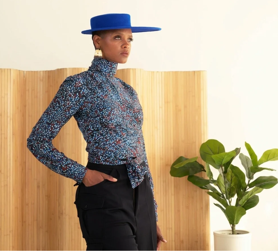 Printed Silky Joi Top - Iris Print