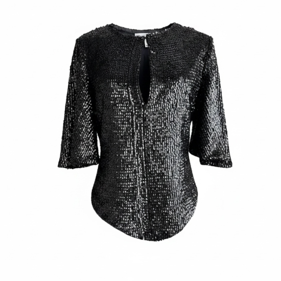 Midnight Shimmer Sequin Blouse