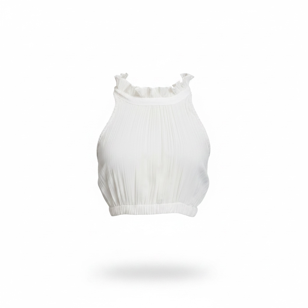 Fine Pleat Bandu Top - Cream