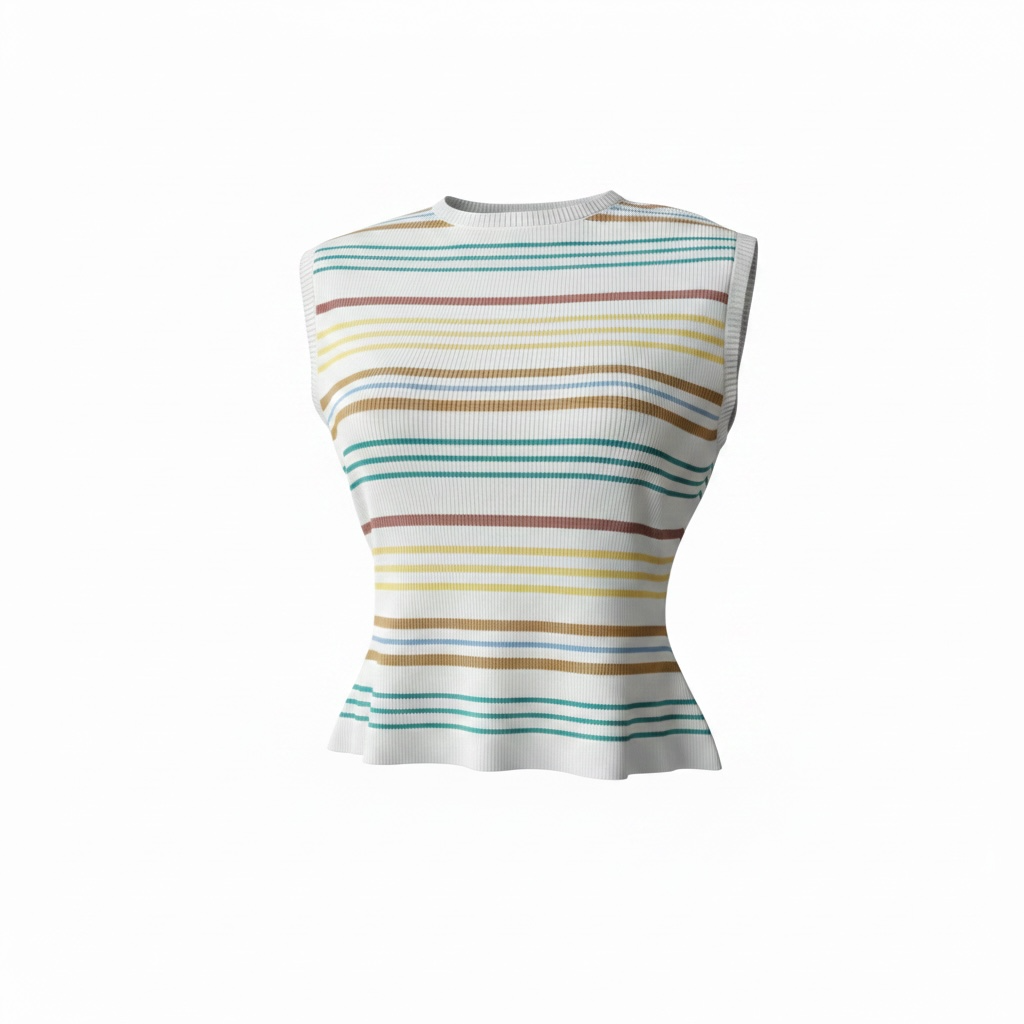 Pointelle Sleeveless Top - White