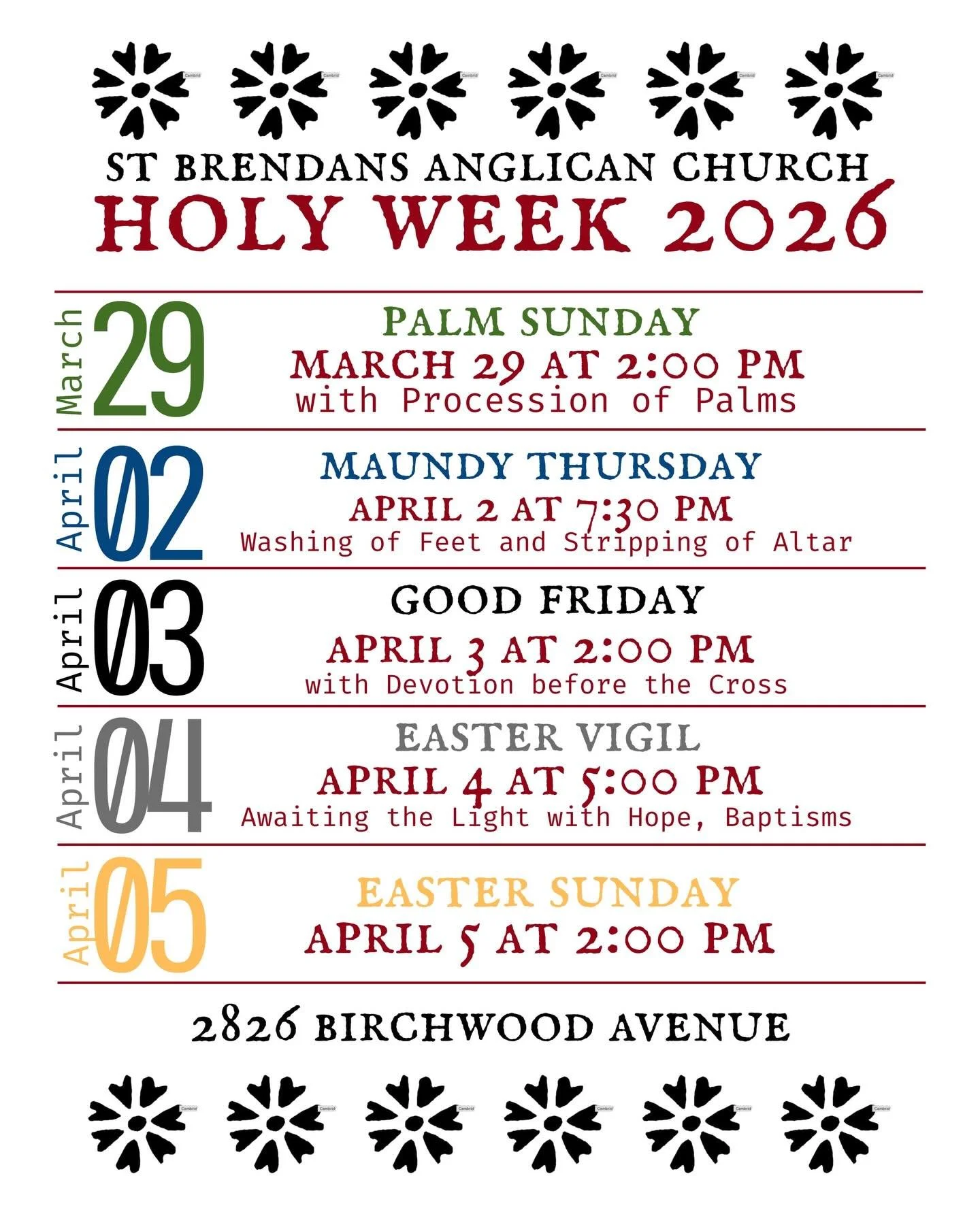 ✨Holy Week Service Times ✨