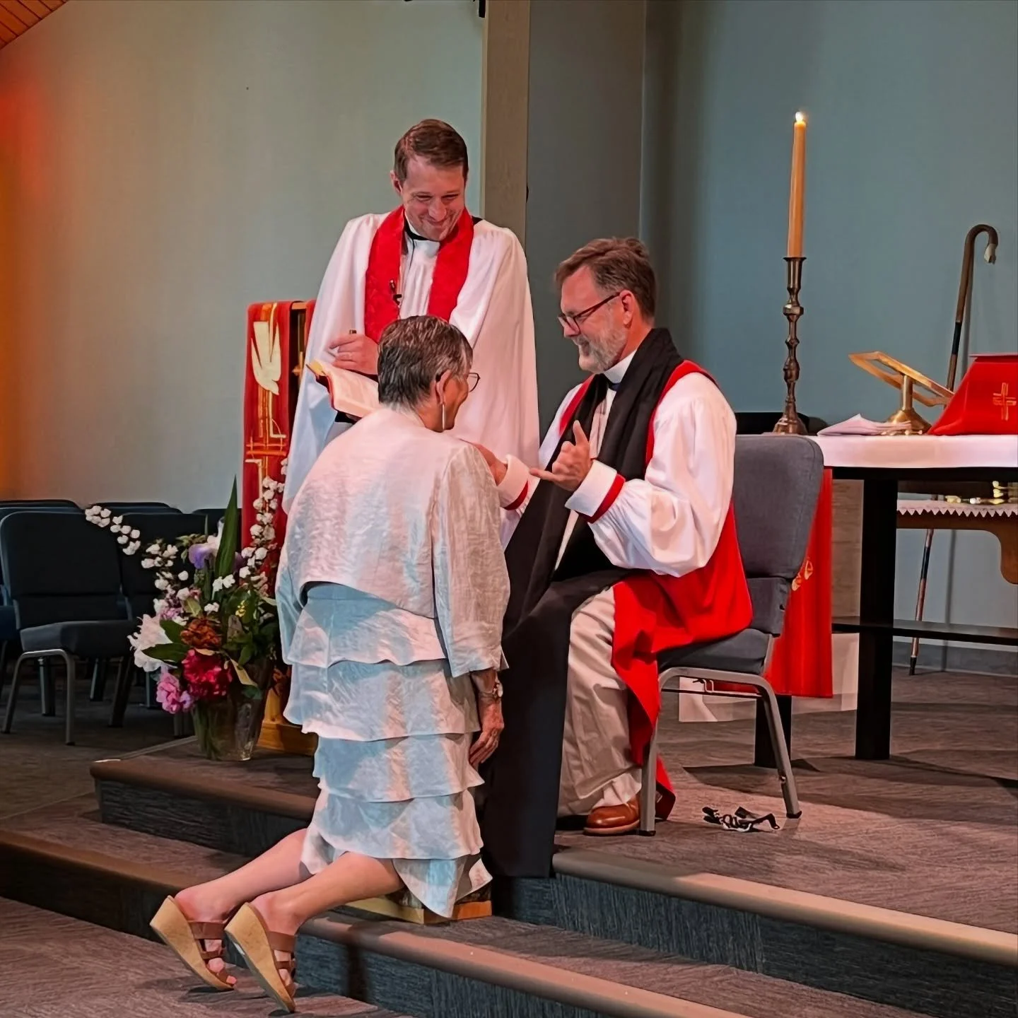 Then they laid their hands on them and they received the Holy Spirit. Acts 8:17 &bull; and how fun to have &ldquo;ruach&rdquo; cookies to celebrate at the end!