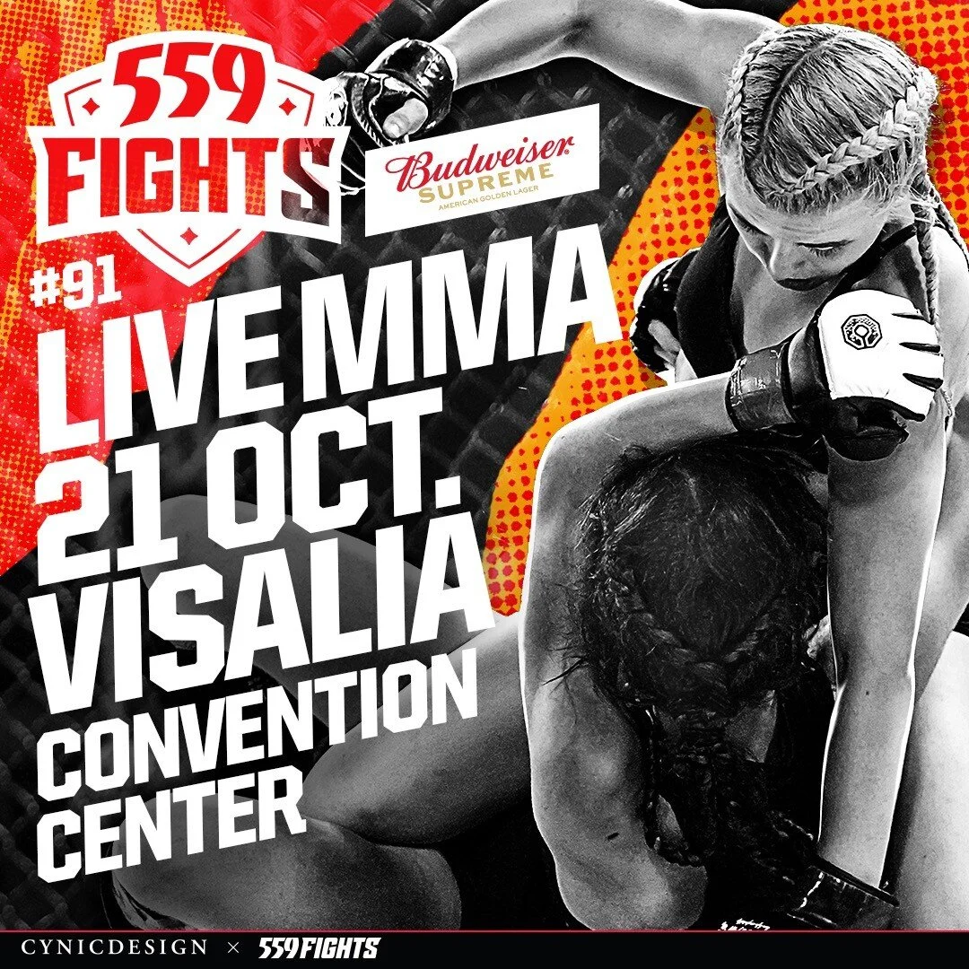 Fight week!
I always look forward to working on these promotional packages with @559fights.

MMA is wild. Dynamic action, loud personalities, great community, heathy lifestyle. I feel very fortunate to be involved with the sport.

#mma #graphicdesign
