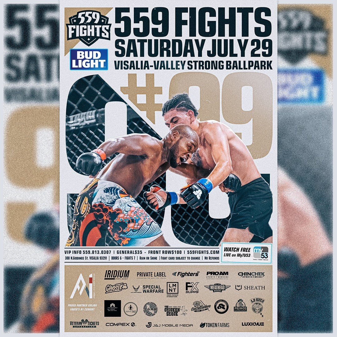 New poster and marketing design for 559 Fights #99. 

We've been putting more emphasis on the numbers in these designs as we work up to the 100th event milestone. I&rsquo;ve really enjoyed these last few designs, using more natural colors and strong,