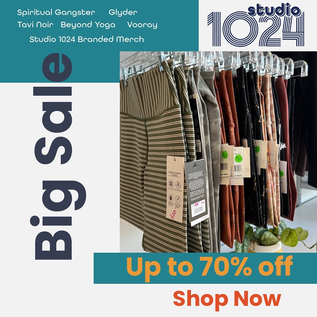 🌼👖 We did some digging in our Studio 1024 closet and guess what? We found some amazing items! @spiritualgangster @beyondyoga @glyder @taviactive @vooray 

These pants are MORE than 60% off! (don&rsquo;t worry. They are full length leggings) Swing b