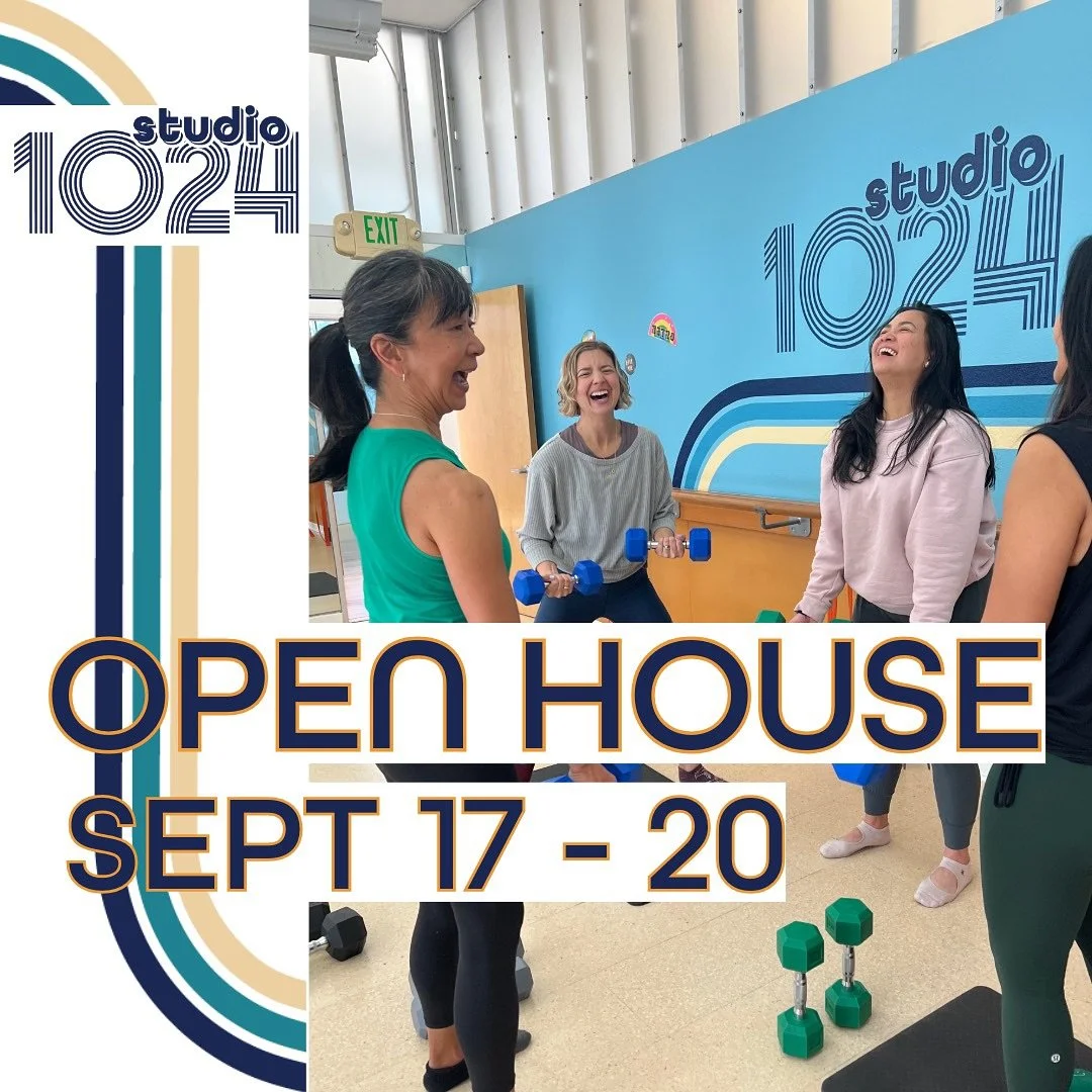 ✨ You&rsquo;re Invited! ✨  Open House Week at Studio 1024 🎉
📅 September 17 - 20  
ALL CLASSES $10.24. It&rsquo;s the perfect chance to try something new, bring a friend, and experience what makes Studio 1024 the place to be. 💫
✅ Barre, Pilates, St