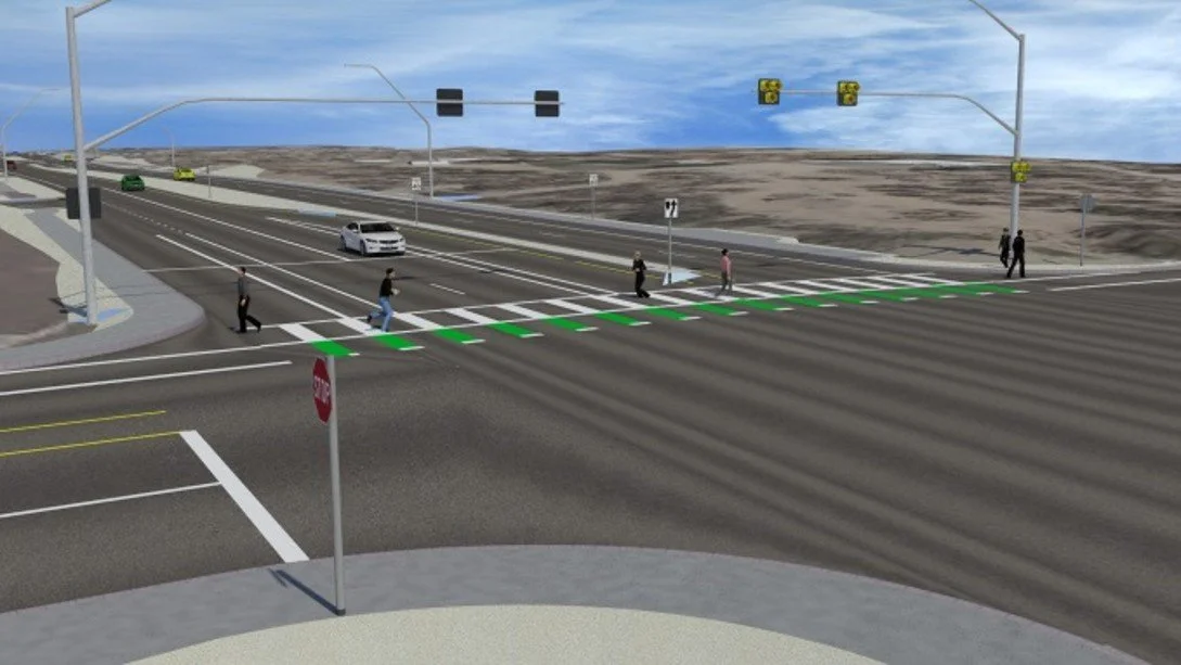 iSX Solutions staff prepared a VR environment that allowed people to experience the new roadway and HAWK crossing