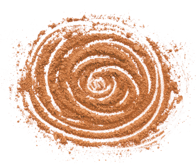 A swirl of cinnamon dust