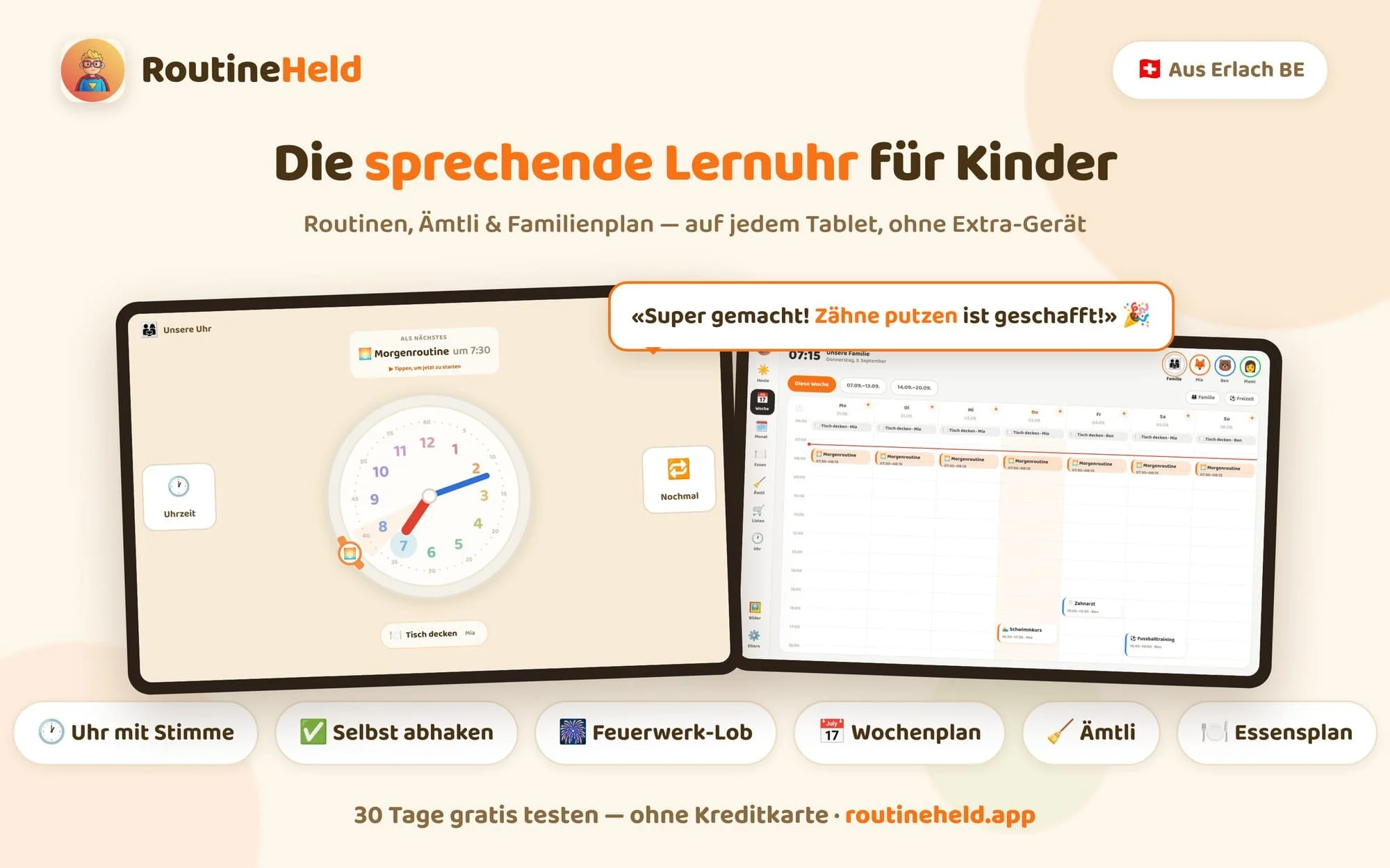 RoutineHeld — die sprechende Lernuhr für Kinder