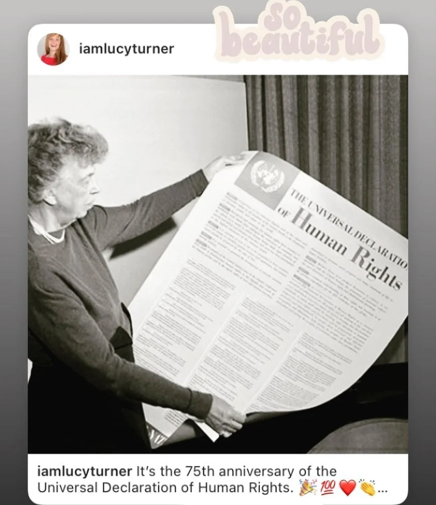 Reposted from longtime UN worker and author Lucy Turner. Her words about the Universal Declaration of Human Rights are quite stunning. 🙏🏼✨Thank you @iamlucyturner

#humanrights #udhr75 #universaldeclarationofhumanrights #rights #dignity #peace #hop