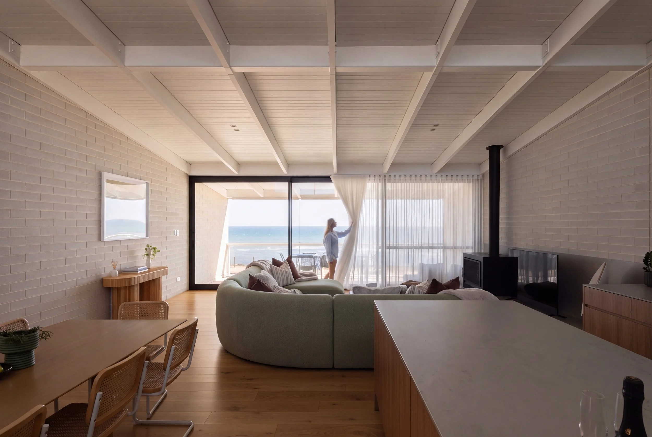 Ocean views from open plan living space