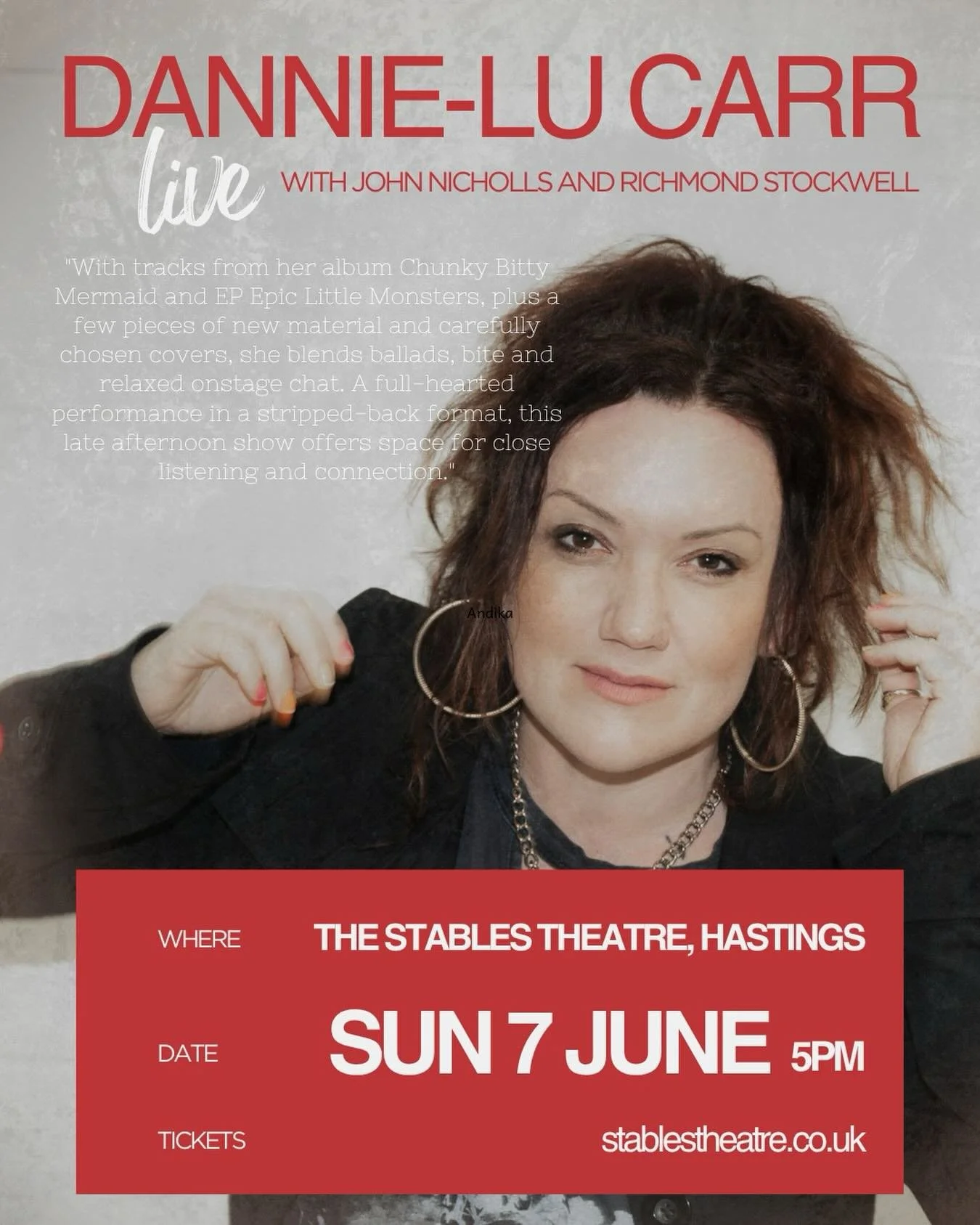 Gig blurb&hellip; cannot wait for this!!!

St Leonards and Hastings people - please come. Bring your friends!! ❤️❤️

&ldquo;Dannie-Lu Carr brings her punk vaudeville world to The Stables Theatre, Hastings, on Sunday 7 June at 5pm (doors open at 4pm) 