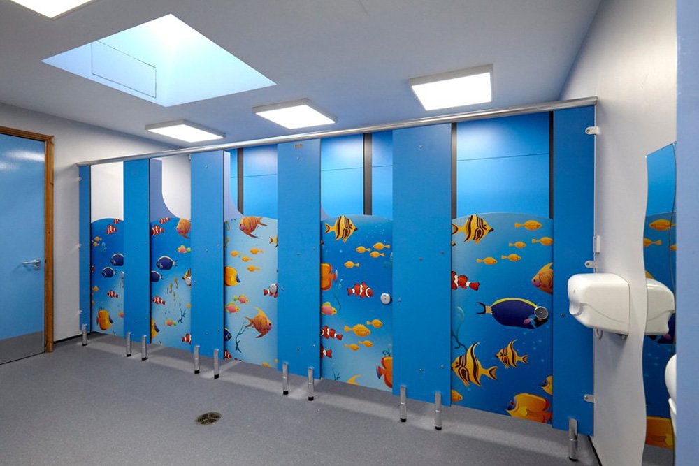  under the sea themed primary school washroom 