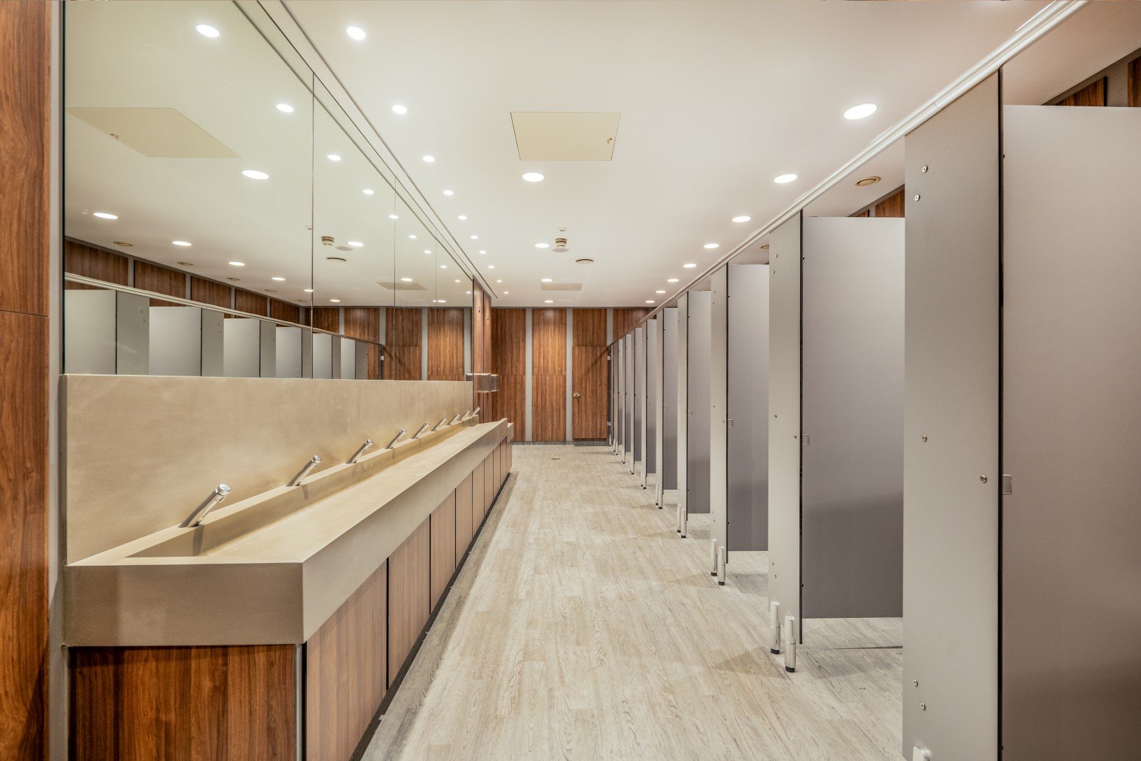  commercial washrooms with toilets and vanity units 