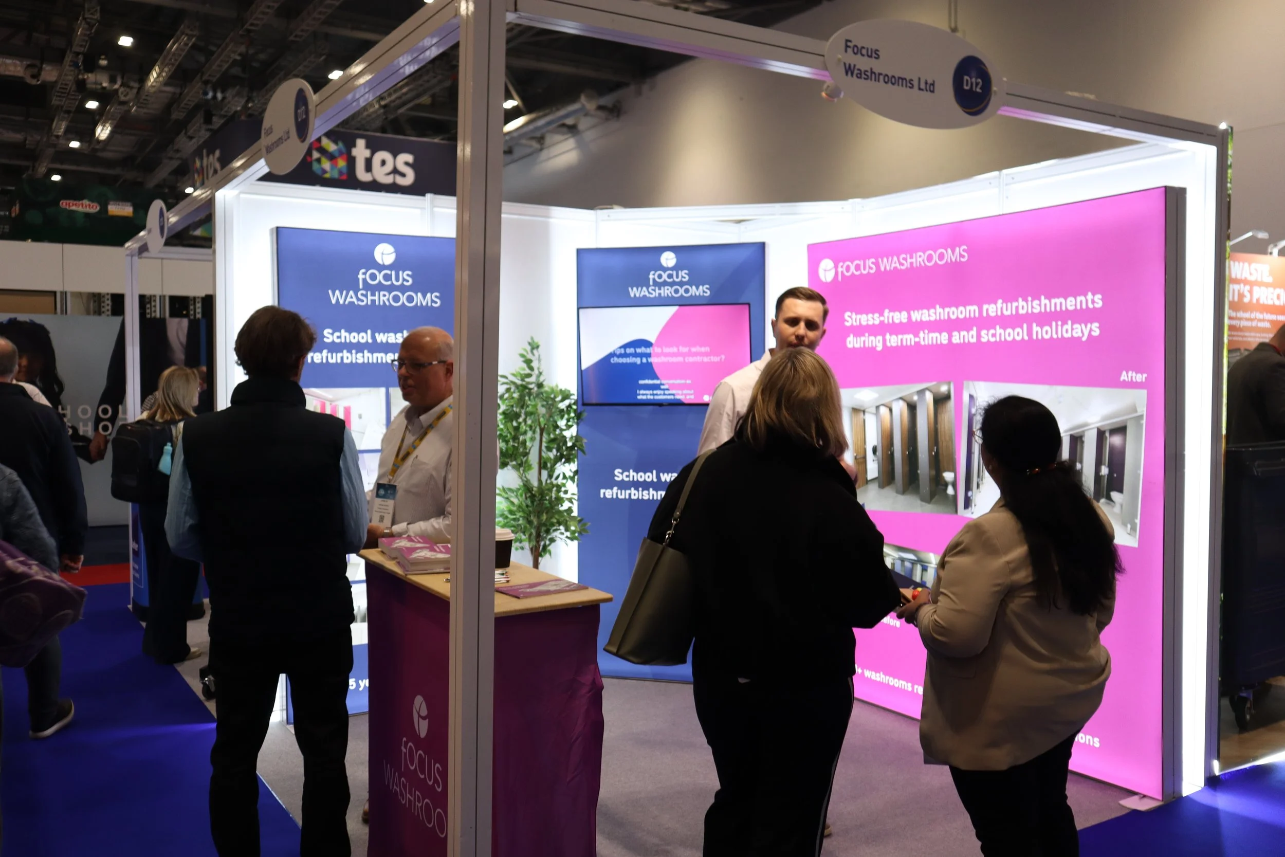 Focus washrooms stand at the Schools and Academies Show 2026