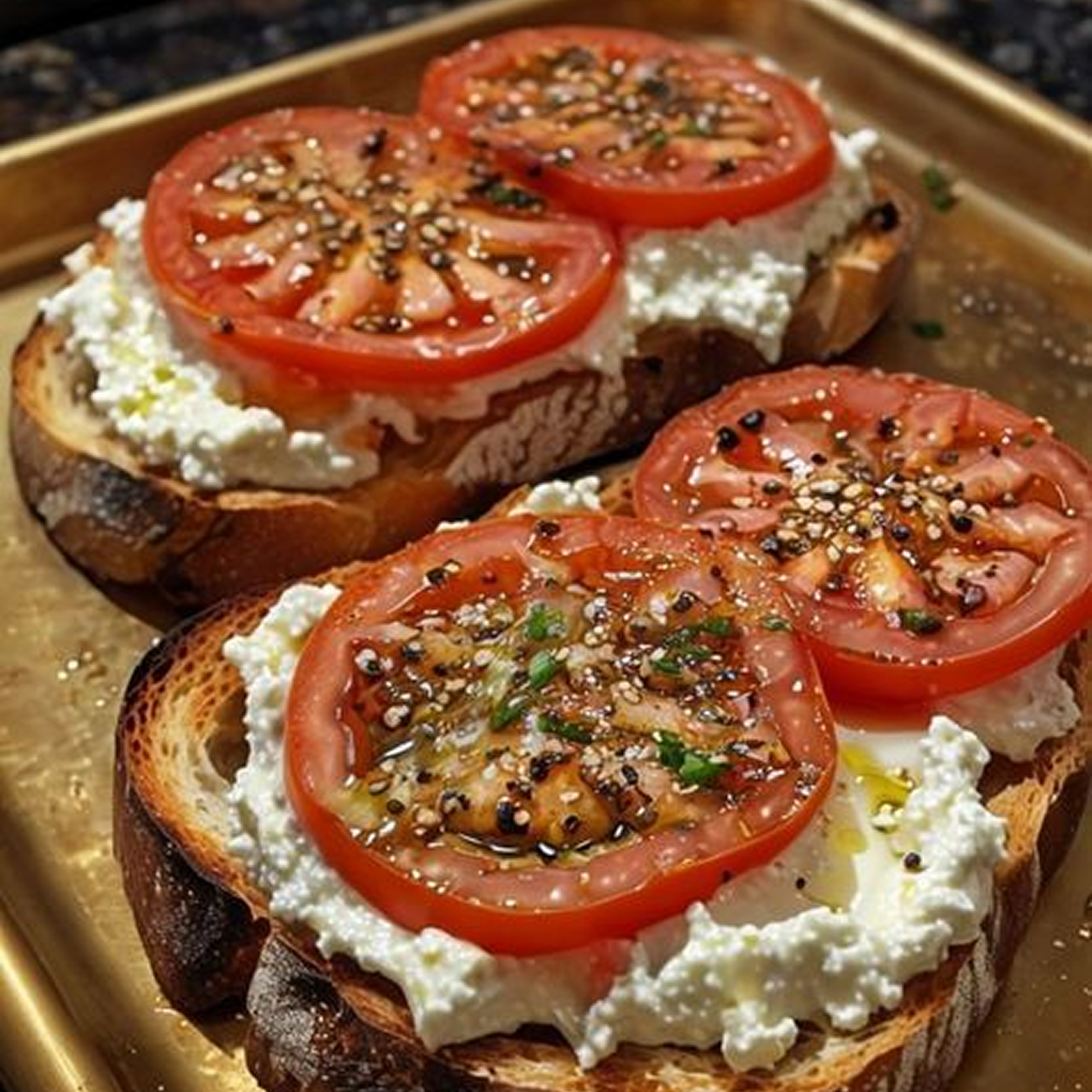 Cottage Cheese + Tomato Toast