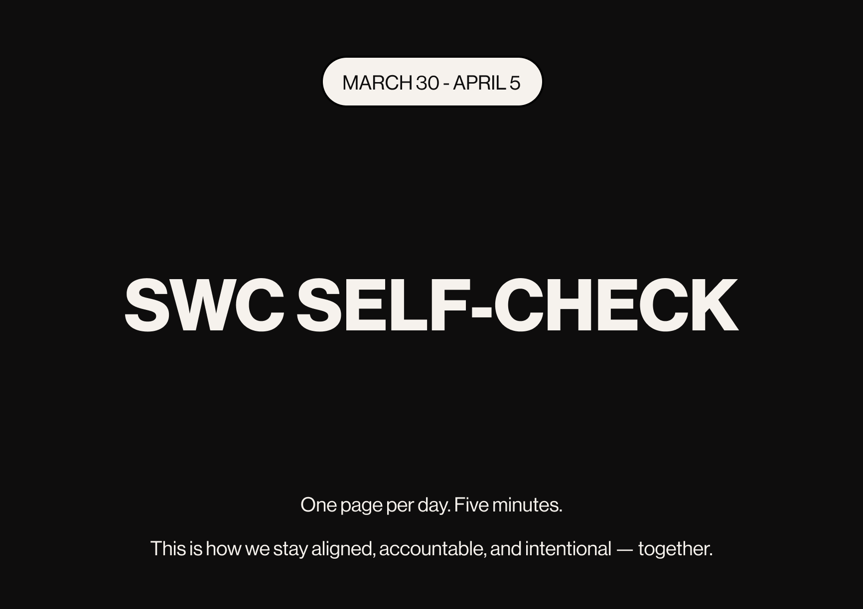 03/30 - 04/05 Self-Check