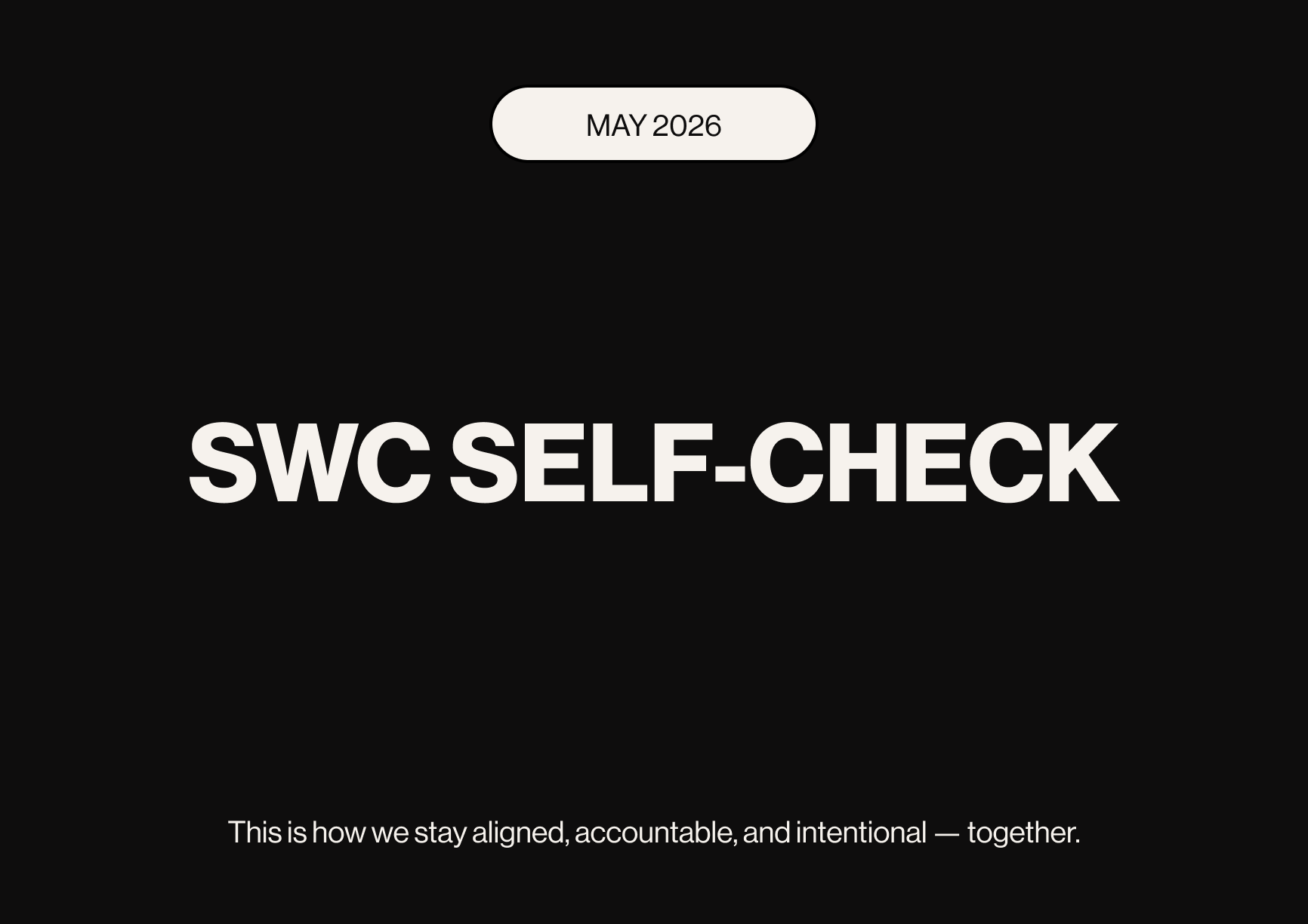 May 2026 Self-Check