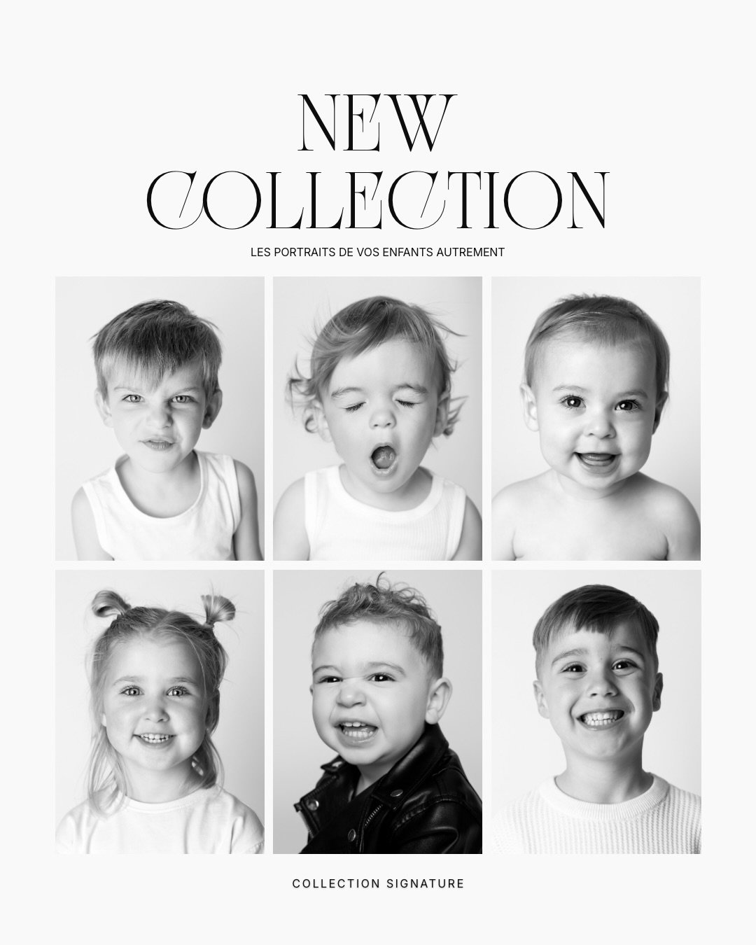 La Collection Signature est l&agrave; 🤍
 
Des portraits pens&eacute;s autrement pour garder une trace de votre enfant, de ses expressions et de tous ces petits d&eacute;tails qui le rendent unique aujourd&rsquo;hui.
 
Offre de lancement : 69 &euro; 