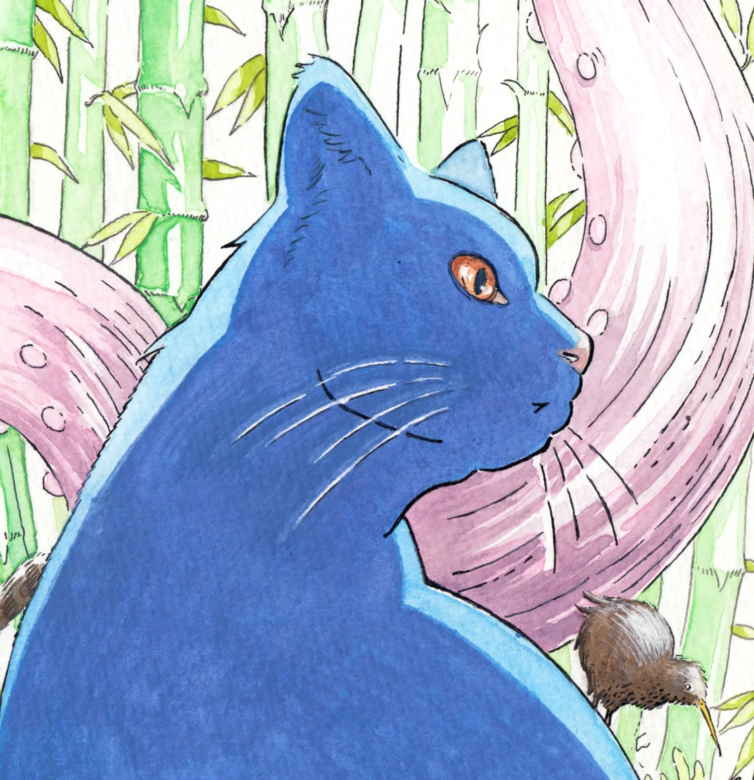 Quand un kraken rose croise un chat bleu…